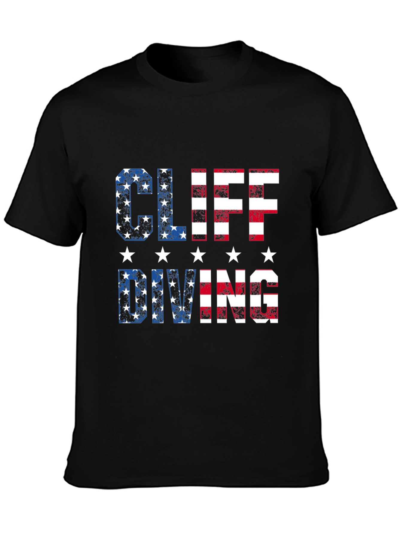Cliff Diving USA Flag T-Shirt
