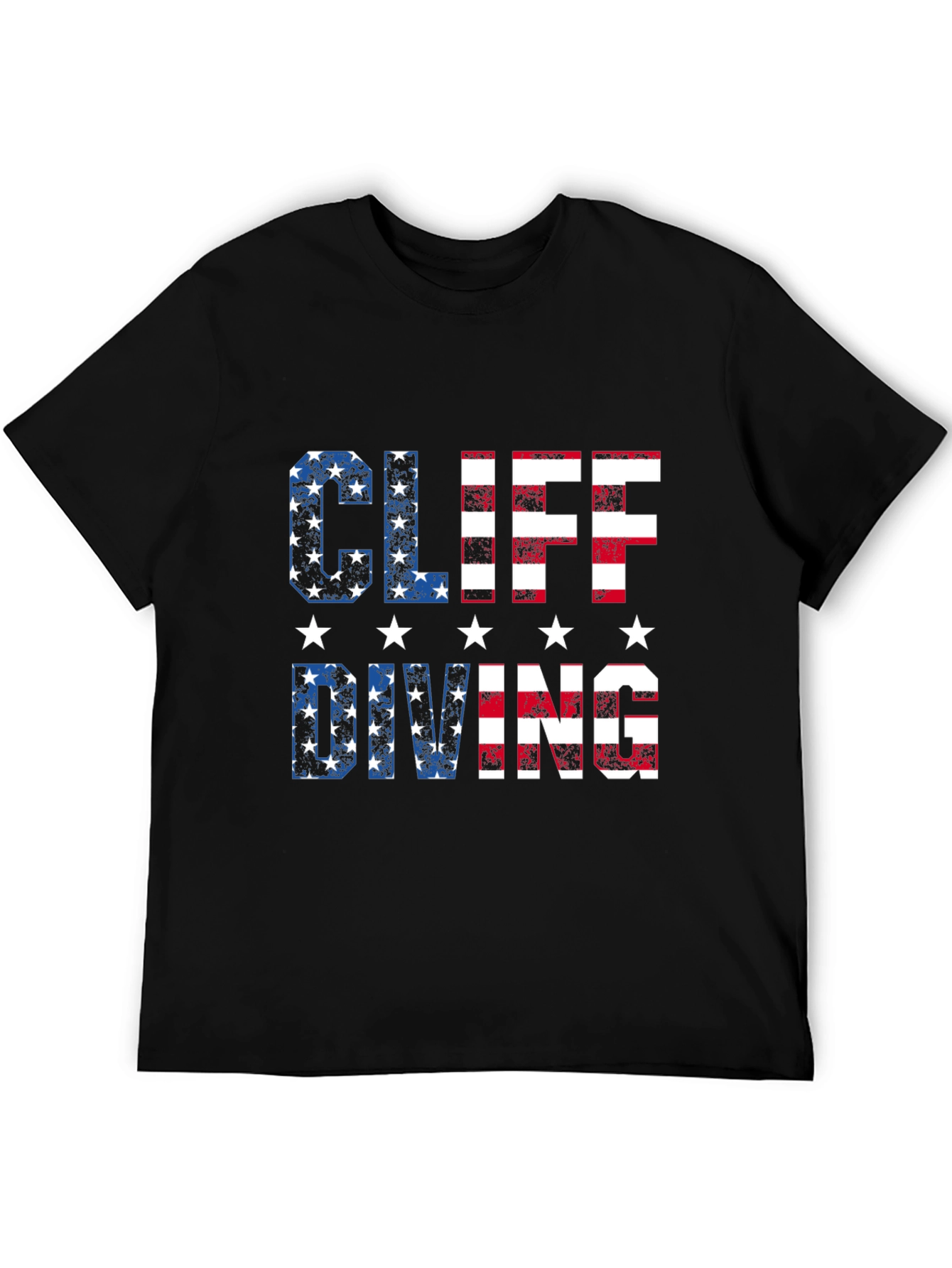 Cliff Diving USA Flag T-Shirt