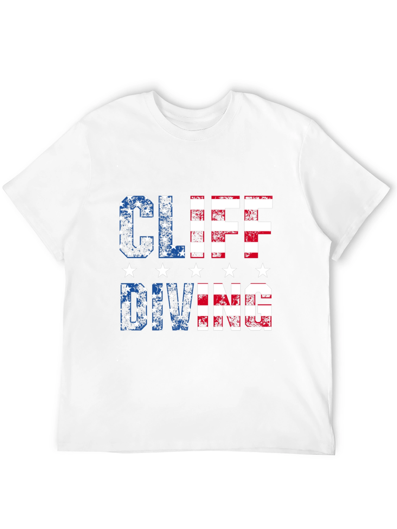 Cliff Diving USA Flag T-Shirt