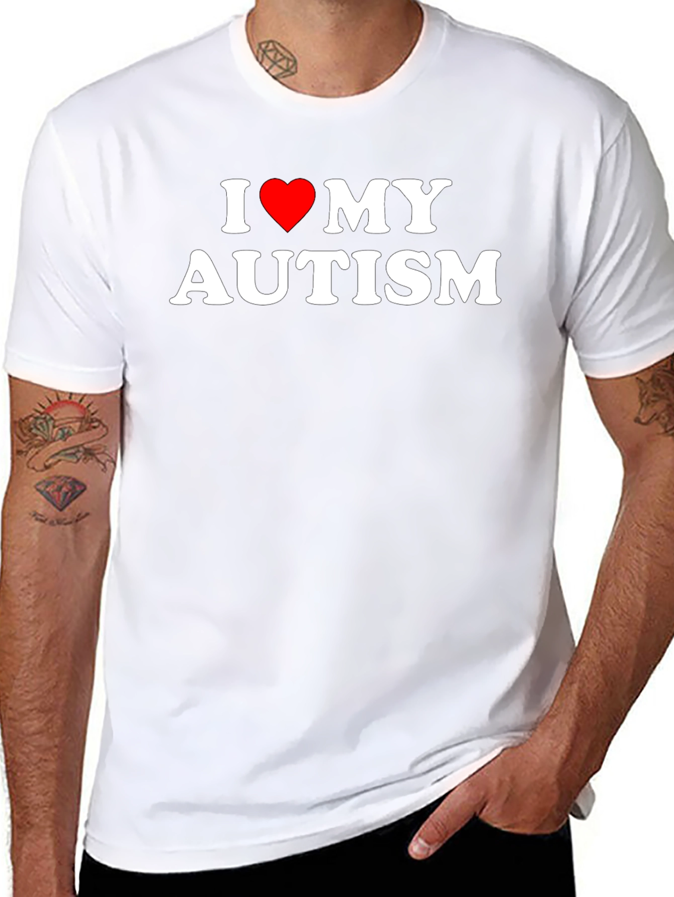 I Love My Autism Black Graphic T-Shirt