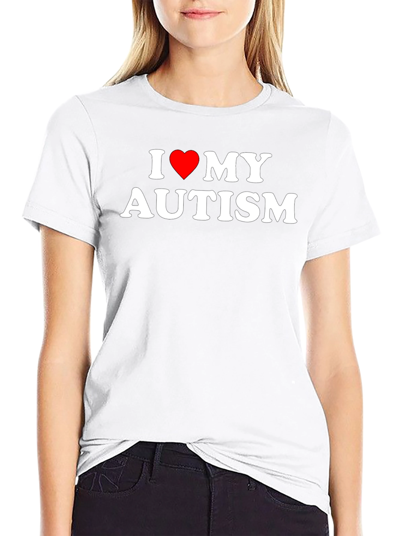 I Love My Autism Black Graphic T-Shirt