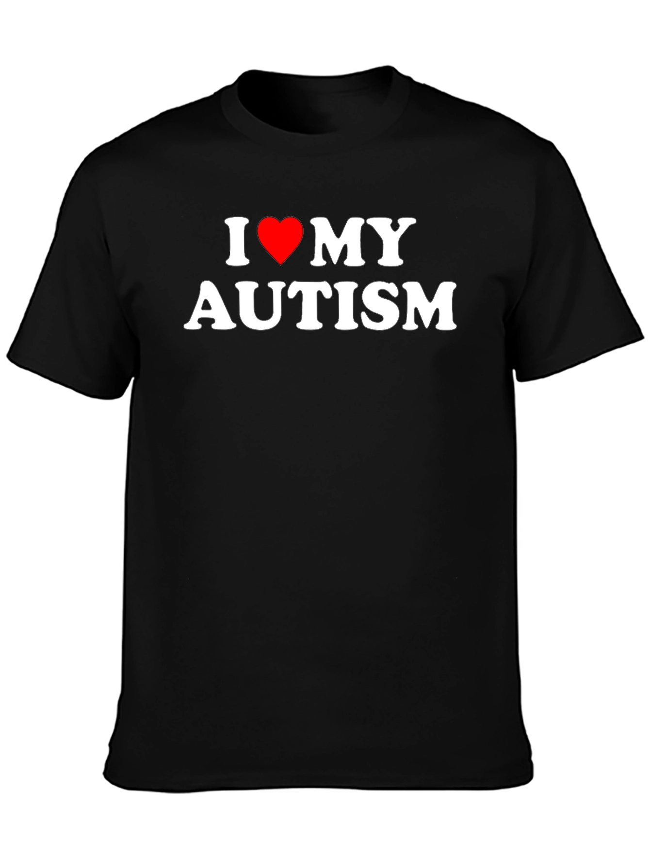 I Love My Autism Black Graphic T-Shirt
