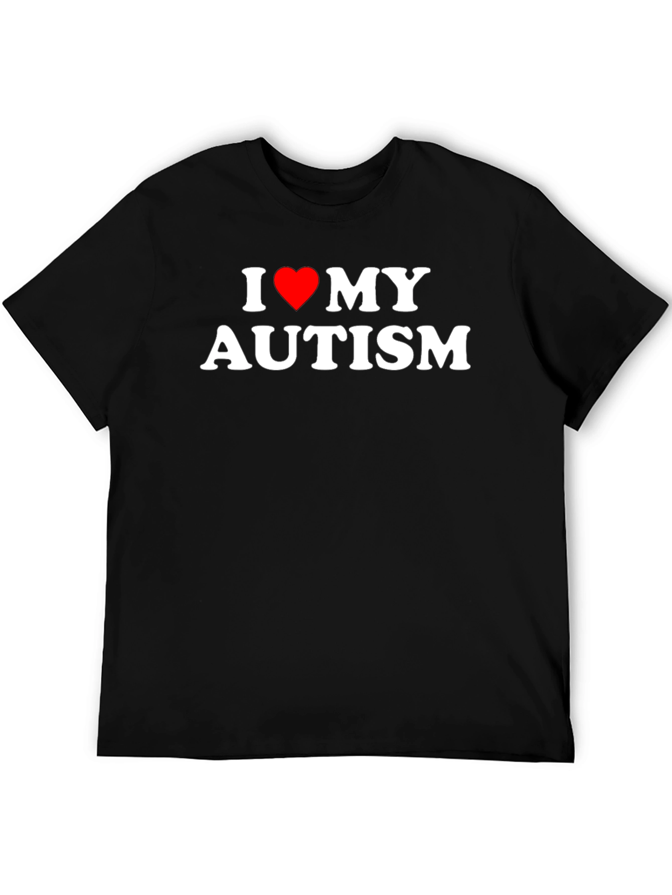 I Love My Autism Black Graphic T-Shirt