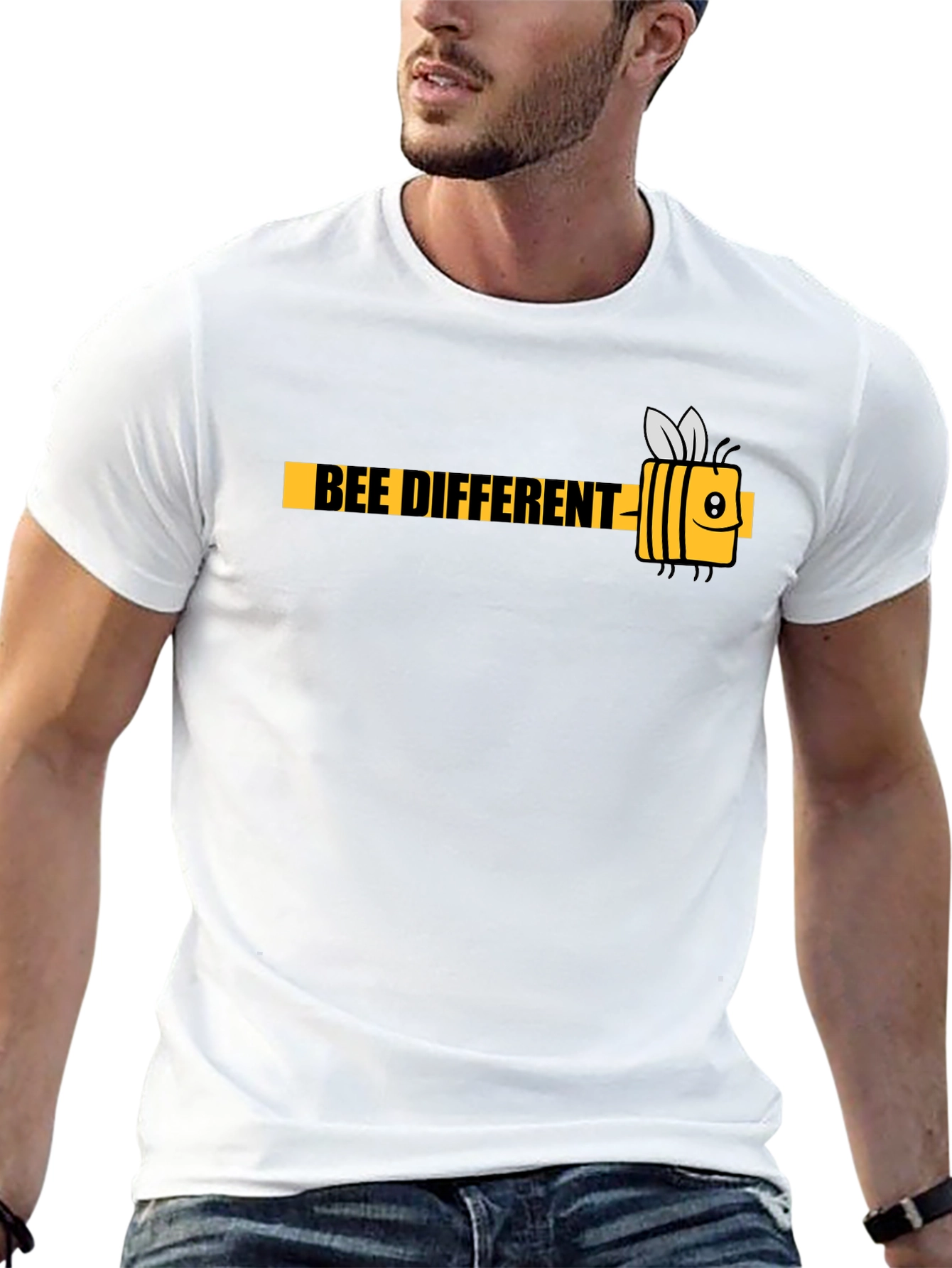 Bee Different Black Graphic T-Shirt - Mens