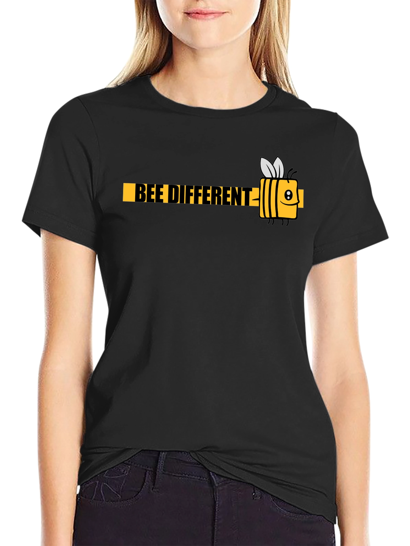Bee Different Black Graphic T-Shirt - Mens