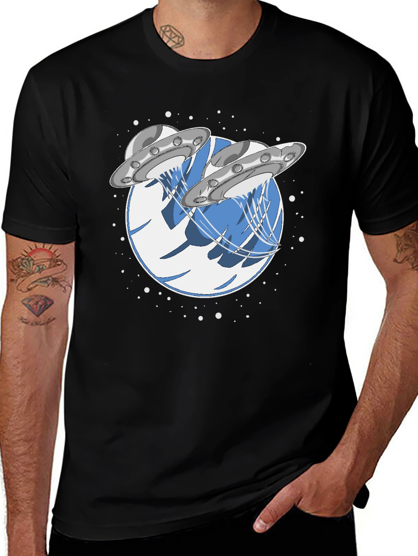 UFO Abduction Graphic T-Shirt
