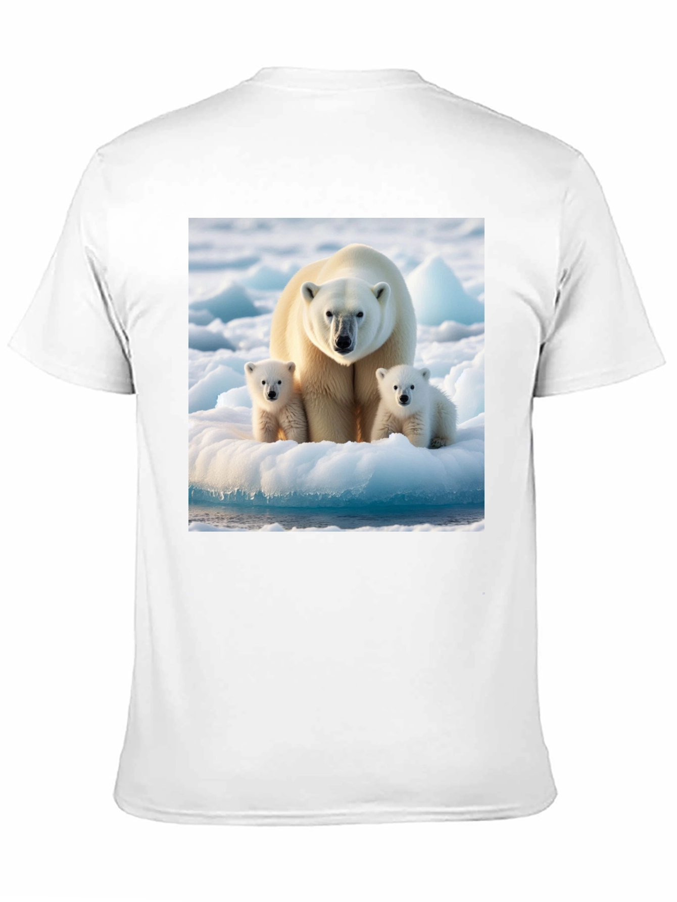 Polar Bear Family Graphic Tee - Black Cotton