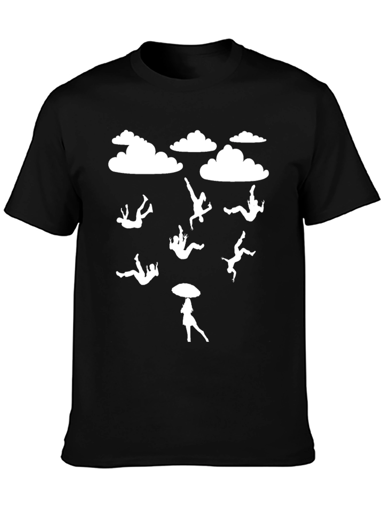 Raining People Black Graphic Tee Shirt