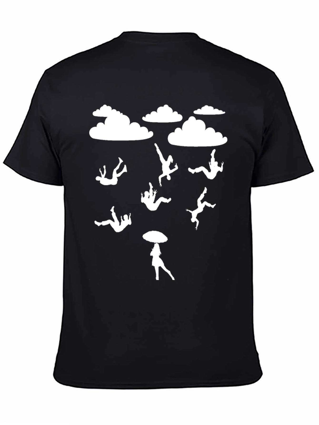 Raining People Black Graphic Tee Shirt
