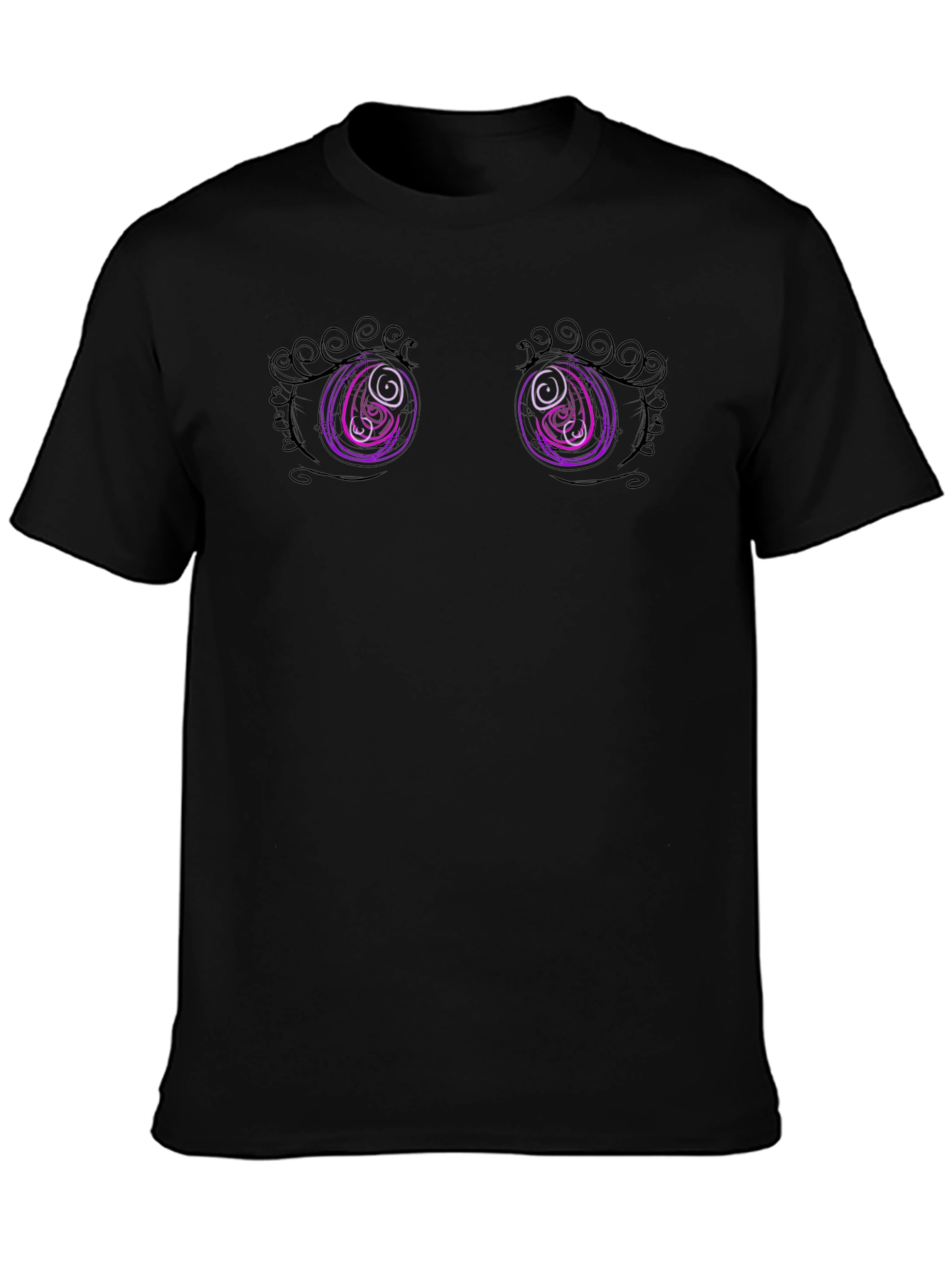 Hypnotic Eyes Graphic T-Shirt - Black