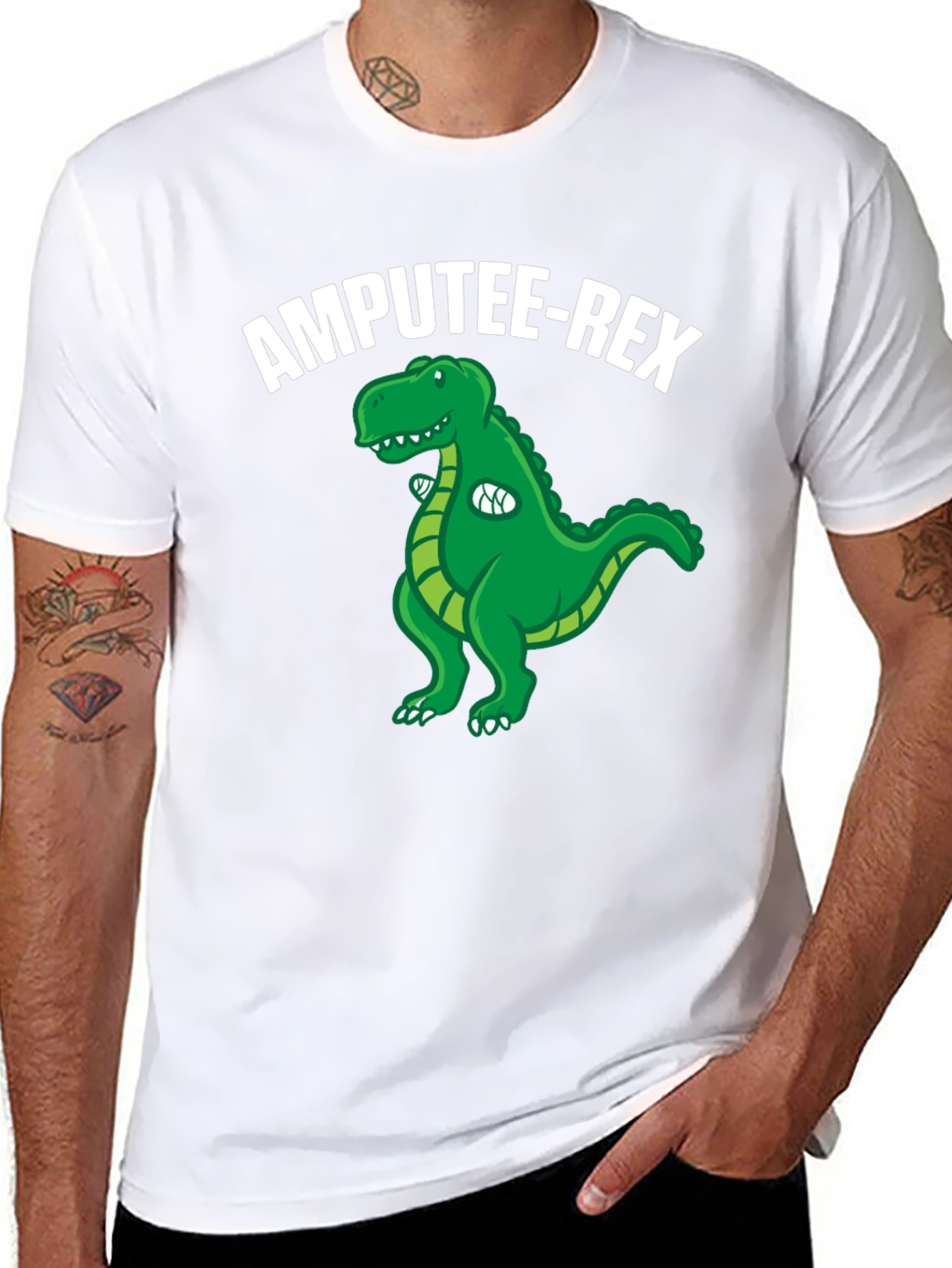 Amputee-Rex T-Shirt: Funny Dinosaur Graphic Tee