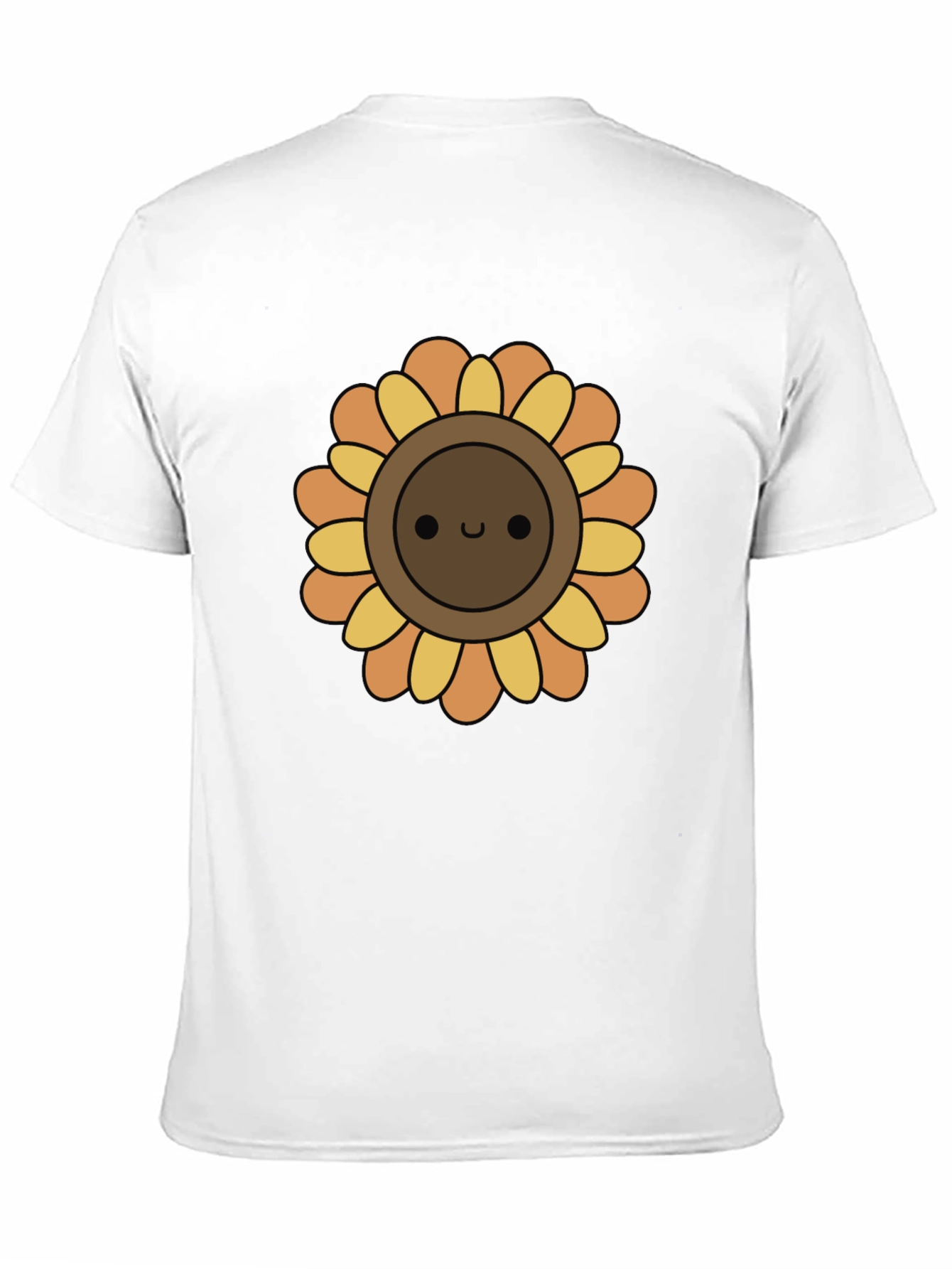 Cute Sunflower Graphic Tee - Black Cotton T-Shirt