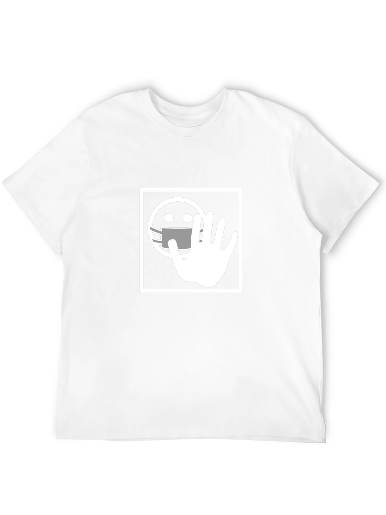 Masked Emoji Graphic Black T-Shirt