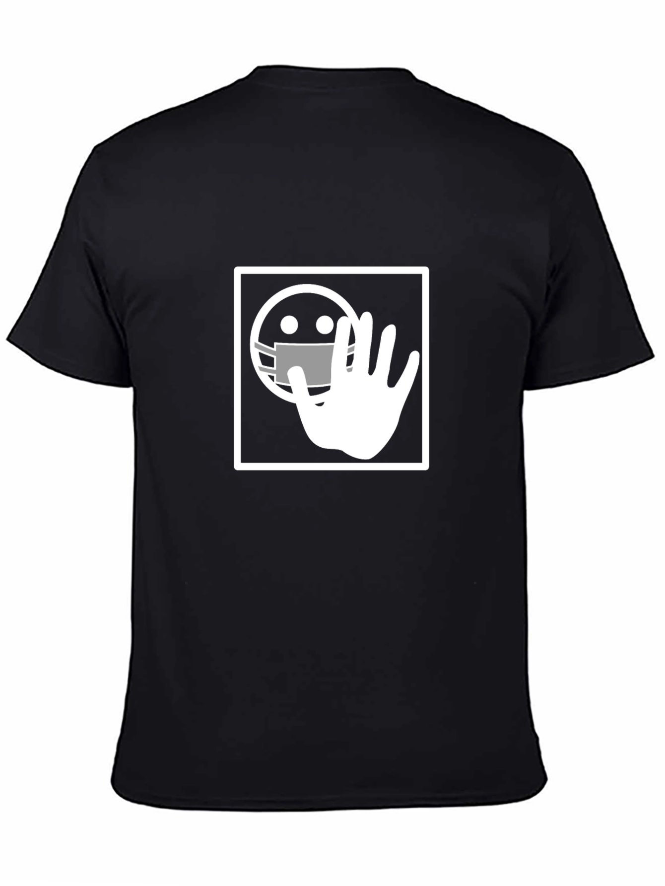 Masked Emoji Graphic Black T-Shirt