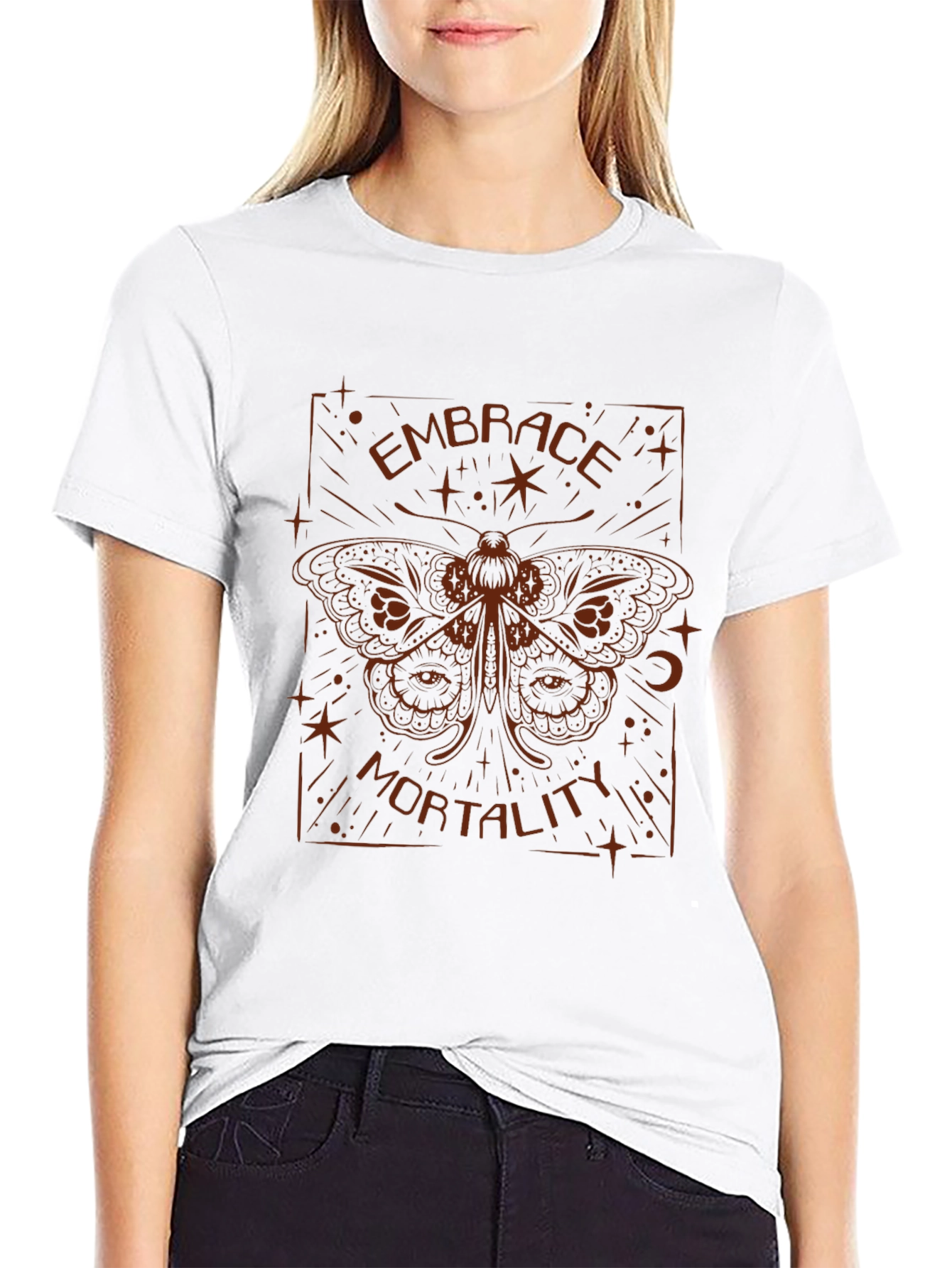 Embrace Mortality Graphic Tee - Stylish Crew Neck