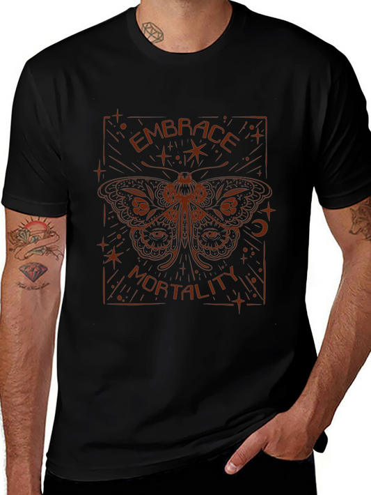 Embrace Mortality Graphic Tee - Stylish Crew Neck