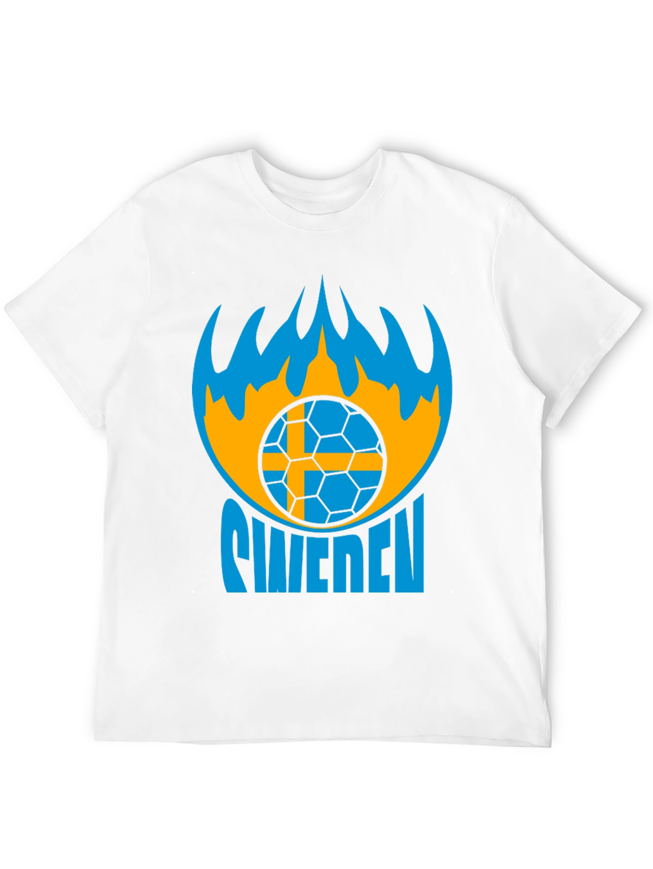 Sweden Soccer T-Shirt - Black Graphic Tee