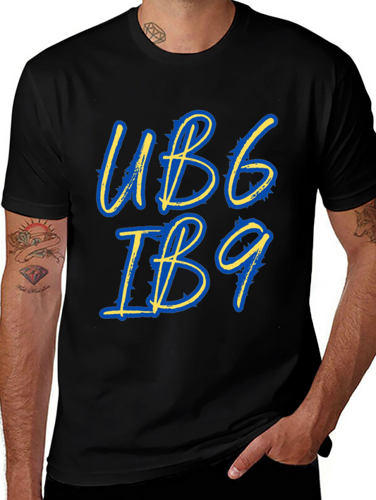 Stylish UB6 IB9 Graphic Tee - Black