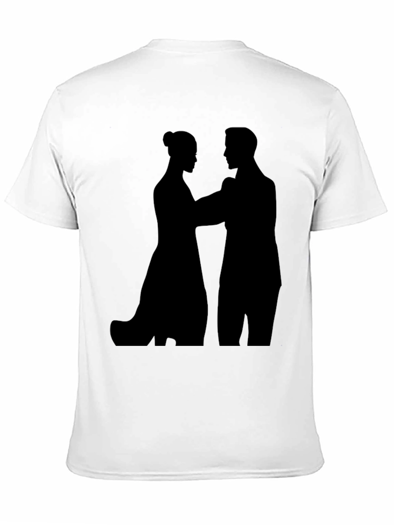 Silhouette Couple Graphic Tee - Black Cotton T-Shirt