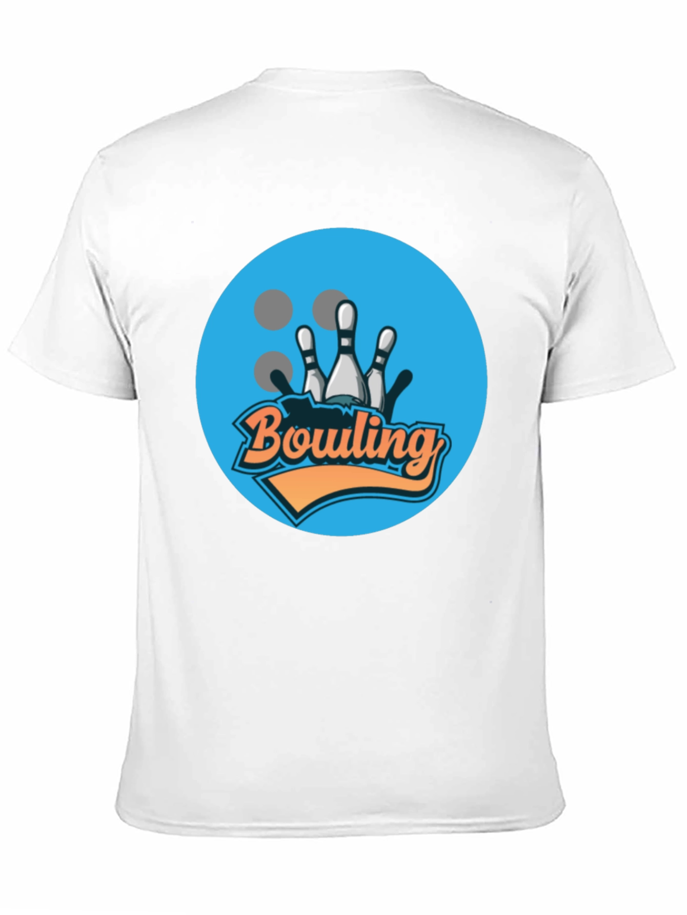 Bowling Strike Graphic Tee - Black Cotton T-Shirt
