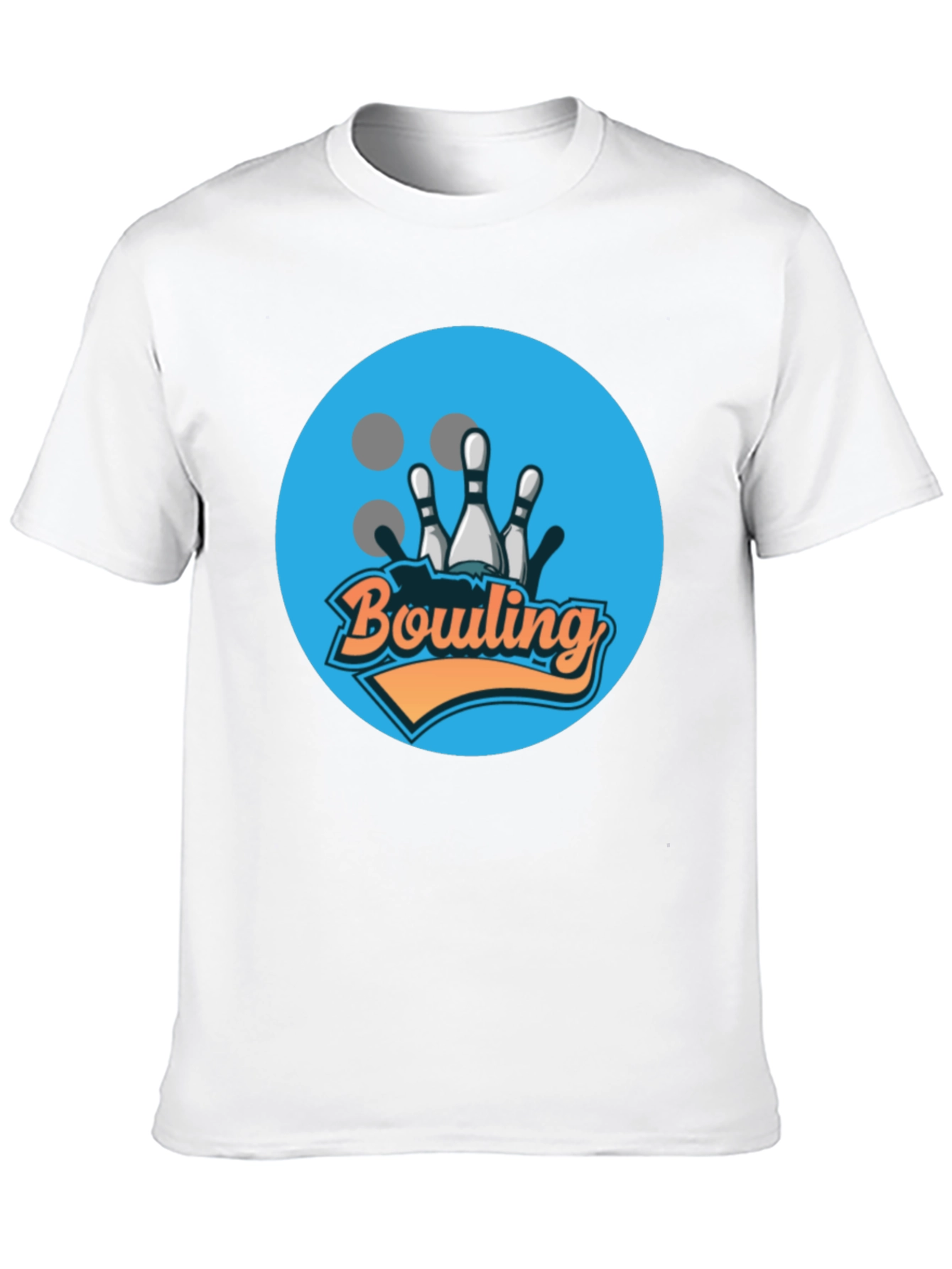Bowling Strike Graphic Tee - Black Cotton T-Shirt