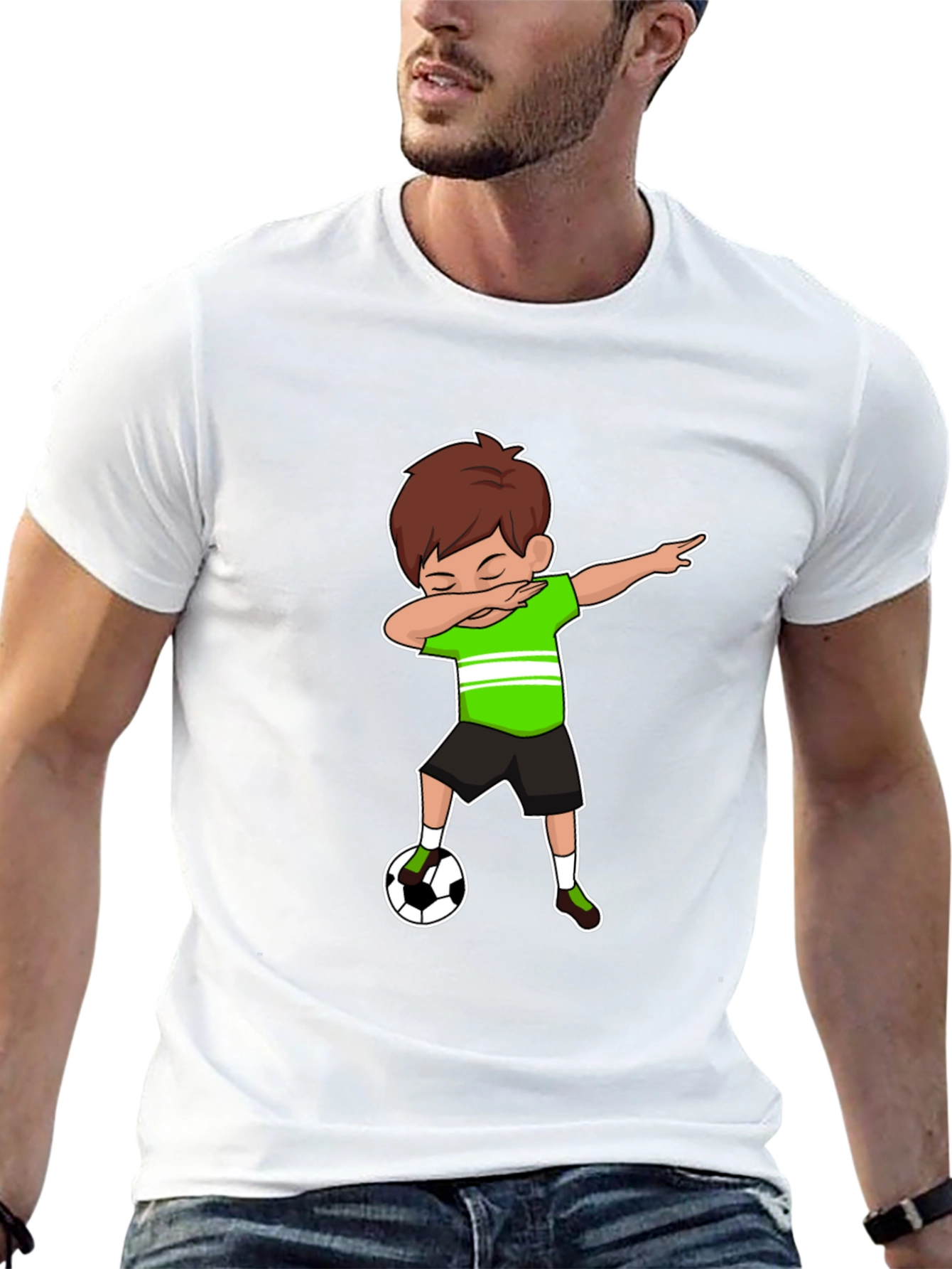 Dabbing Soccer Boy Graphic Tee - Stylish & Fun!