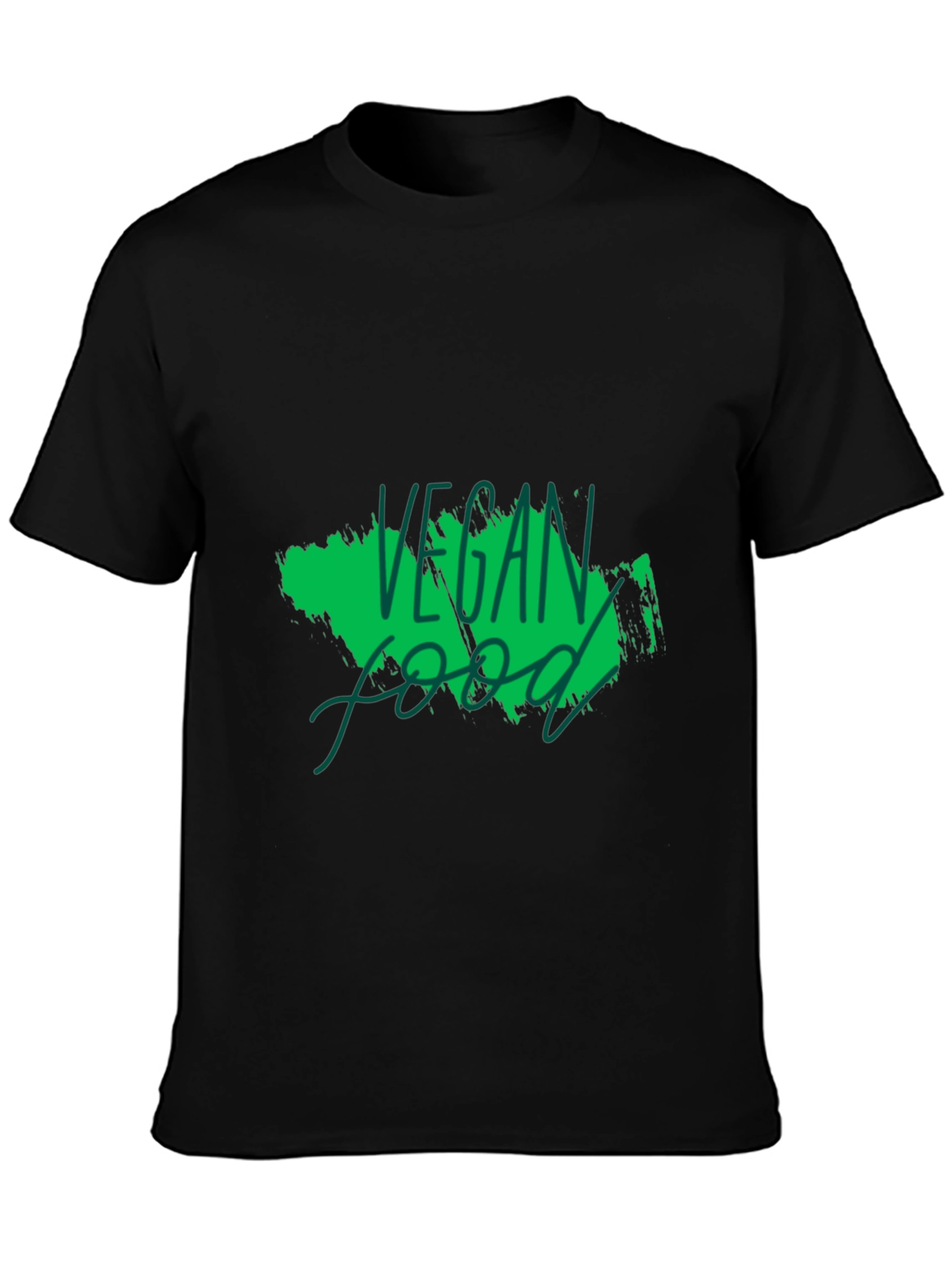 Vegan Food Graphic Black T-Shirt