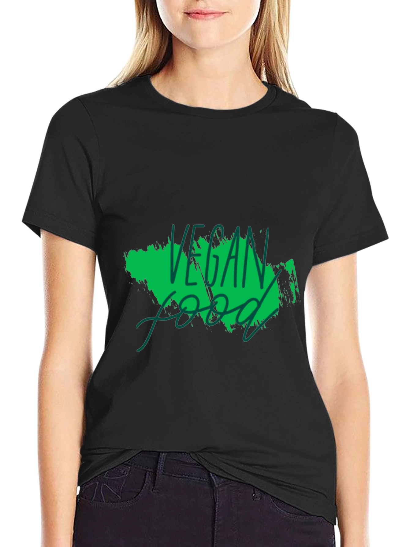 Vegan Food Graphic Black T-Shirt