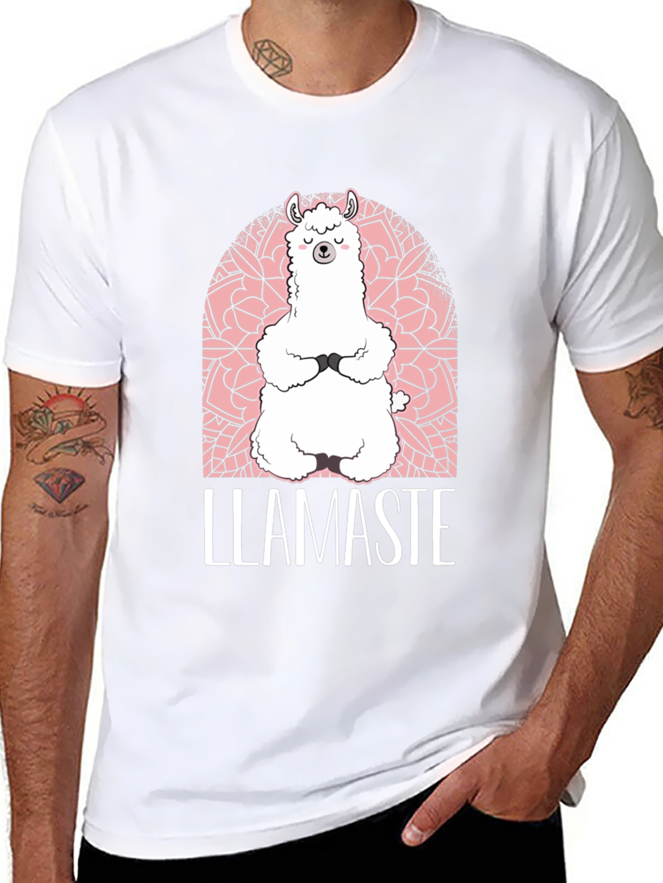 Llamaste Yoga T-Shirt - Meditating Llama