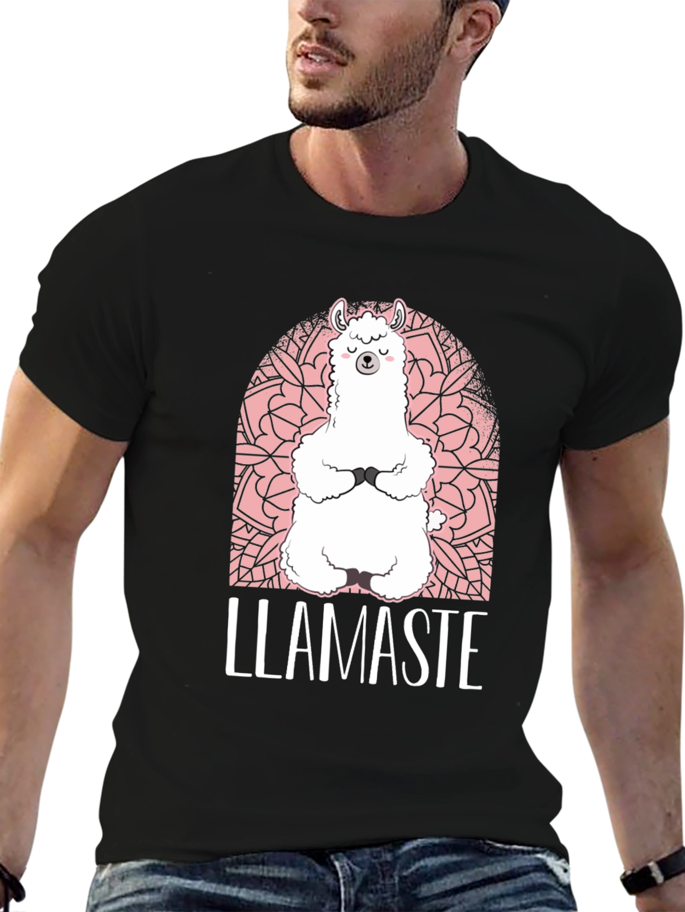 Llamaste Yoga T-Shirt - Meditating Llama