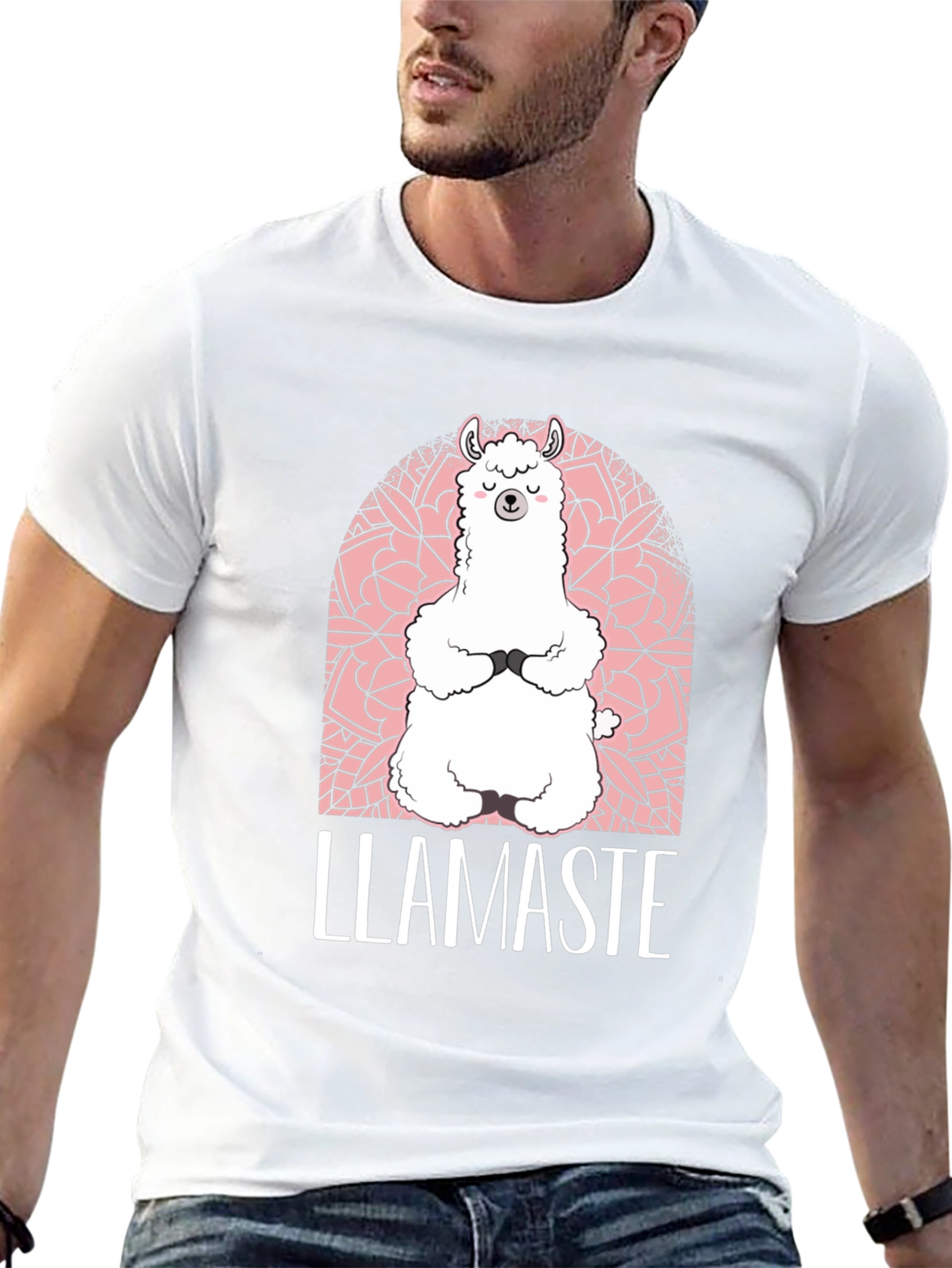 Llamaste Yoga T-Shirt - Meditating Llama