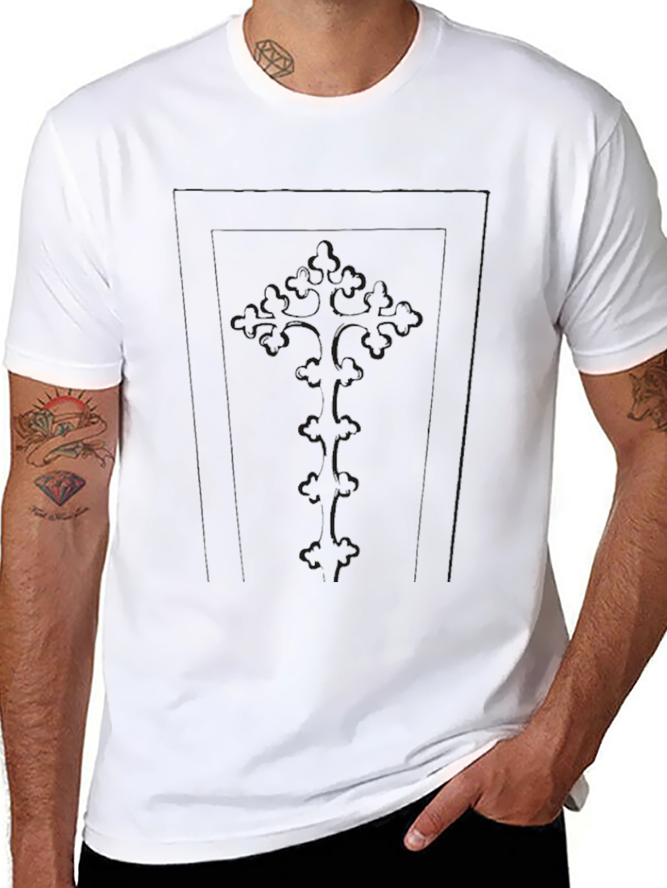 Mens Solid Black Casual T-Shirt