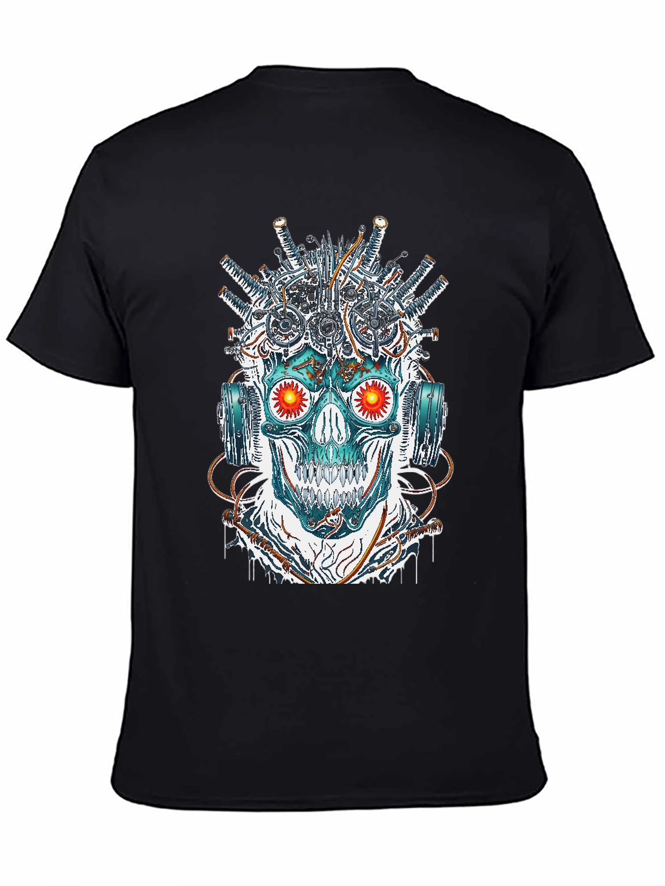 Cyberpunk Skull Graphic T-Shirt - Edgy Streetwear