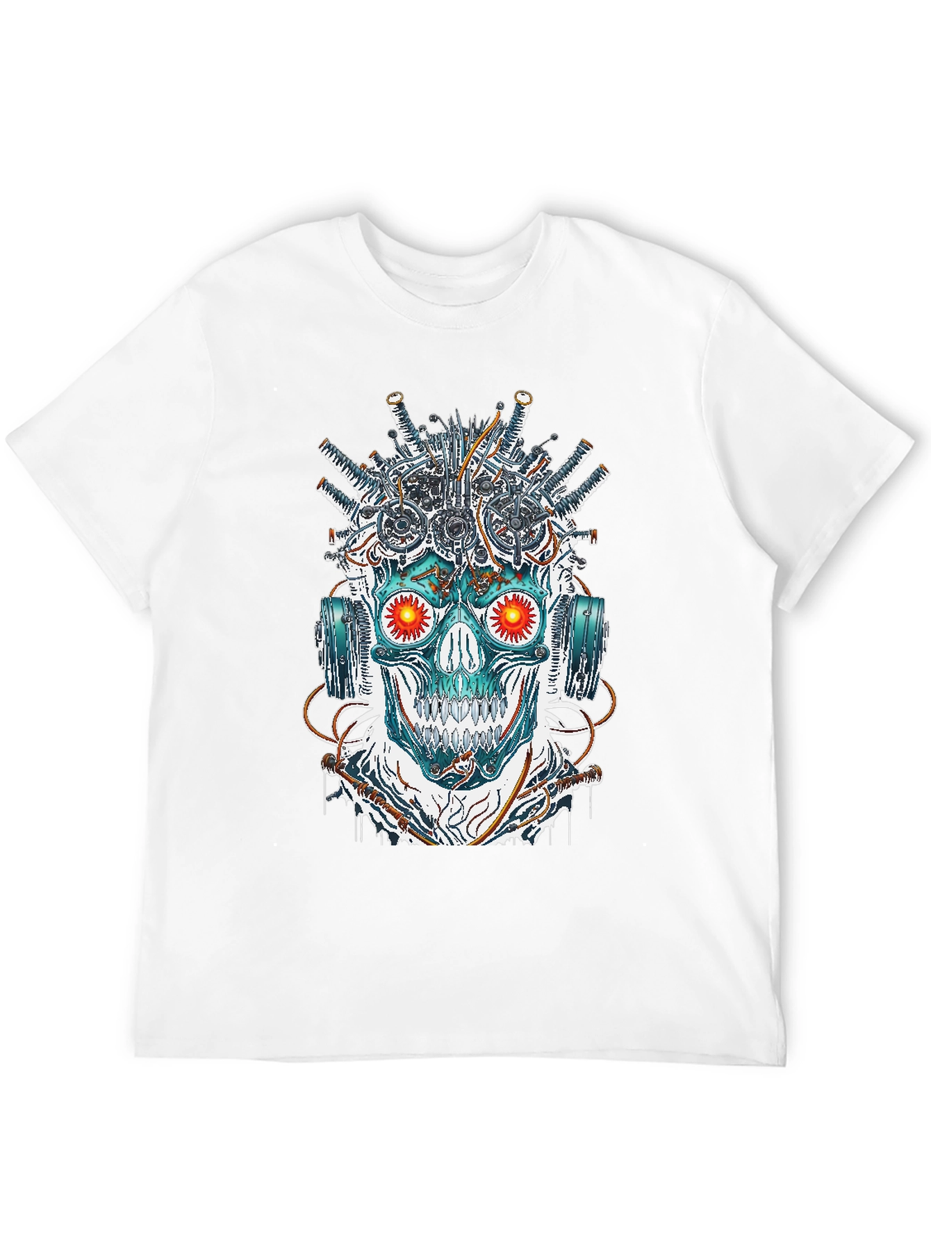 Cyberpunk Skull Graphic T-Shirt - Edgy Streetwear