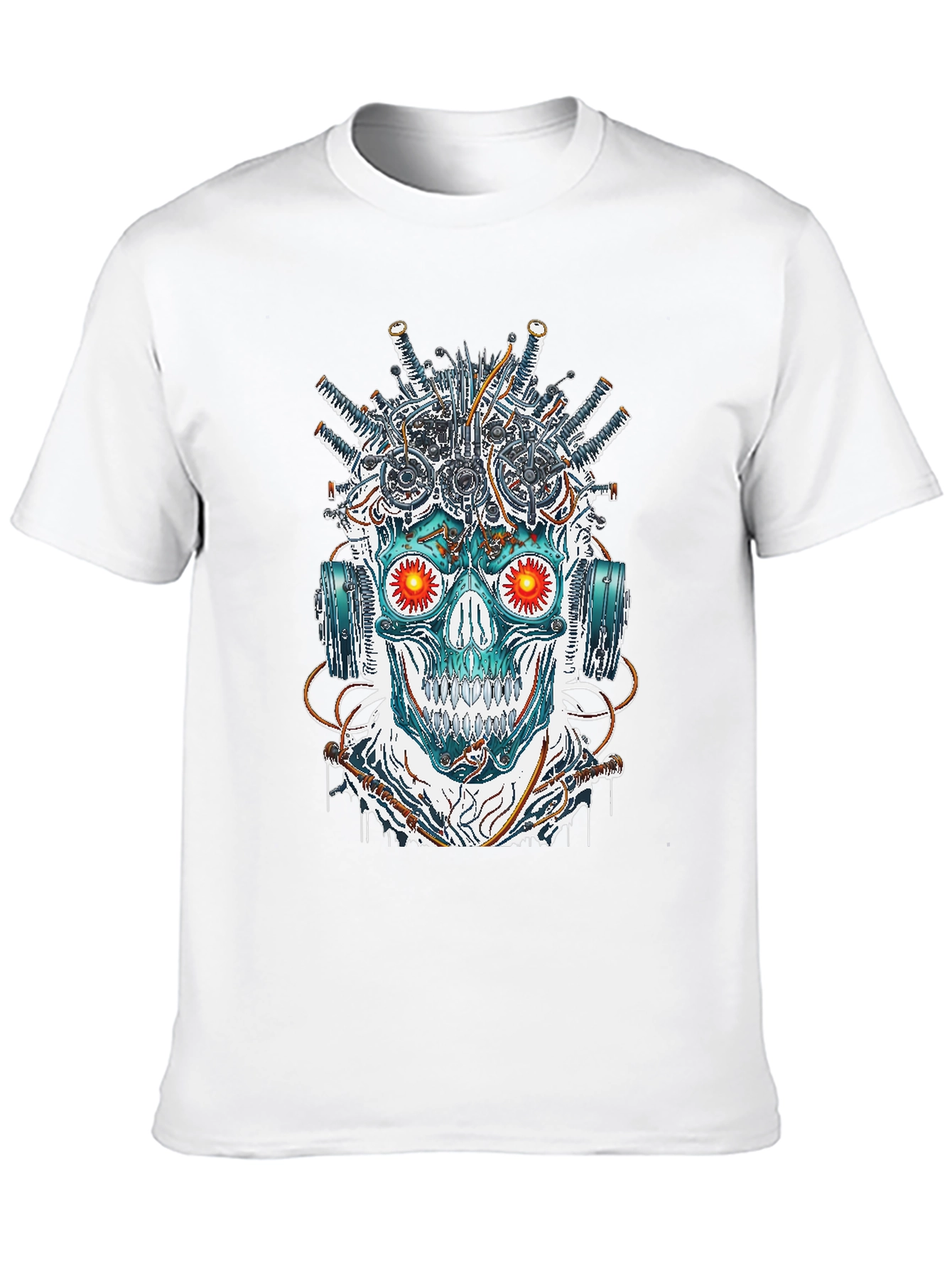 Cyberpunk Skull Graphic T-Shirt - Edgy Streetwear