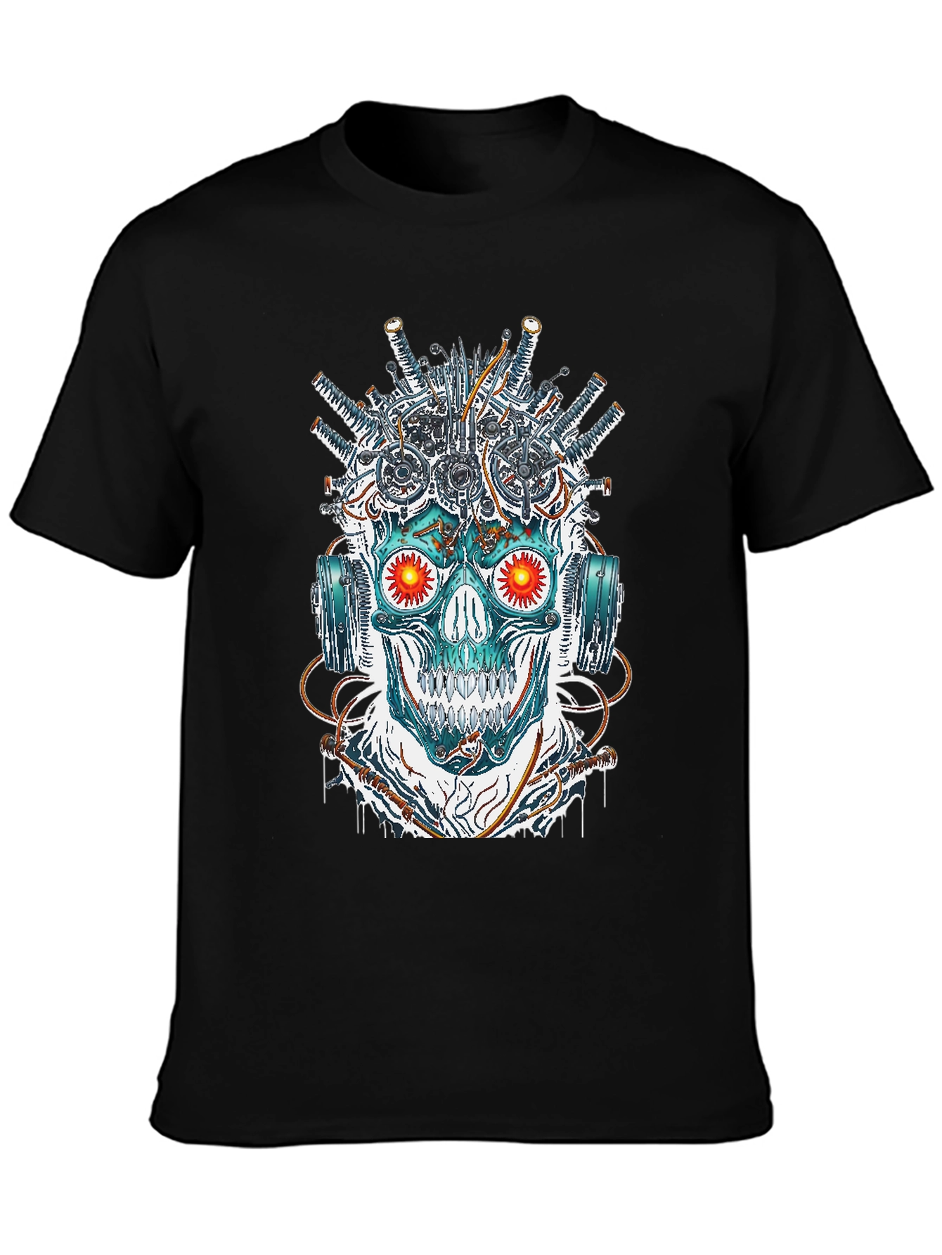 Cyberpunk Skull Graphic T-Shirt - Edgy Streetwear