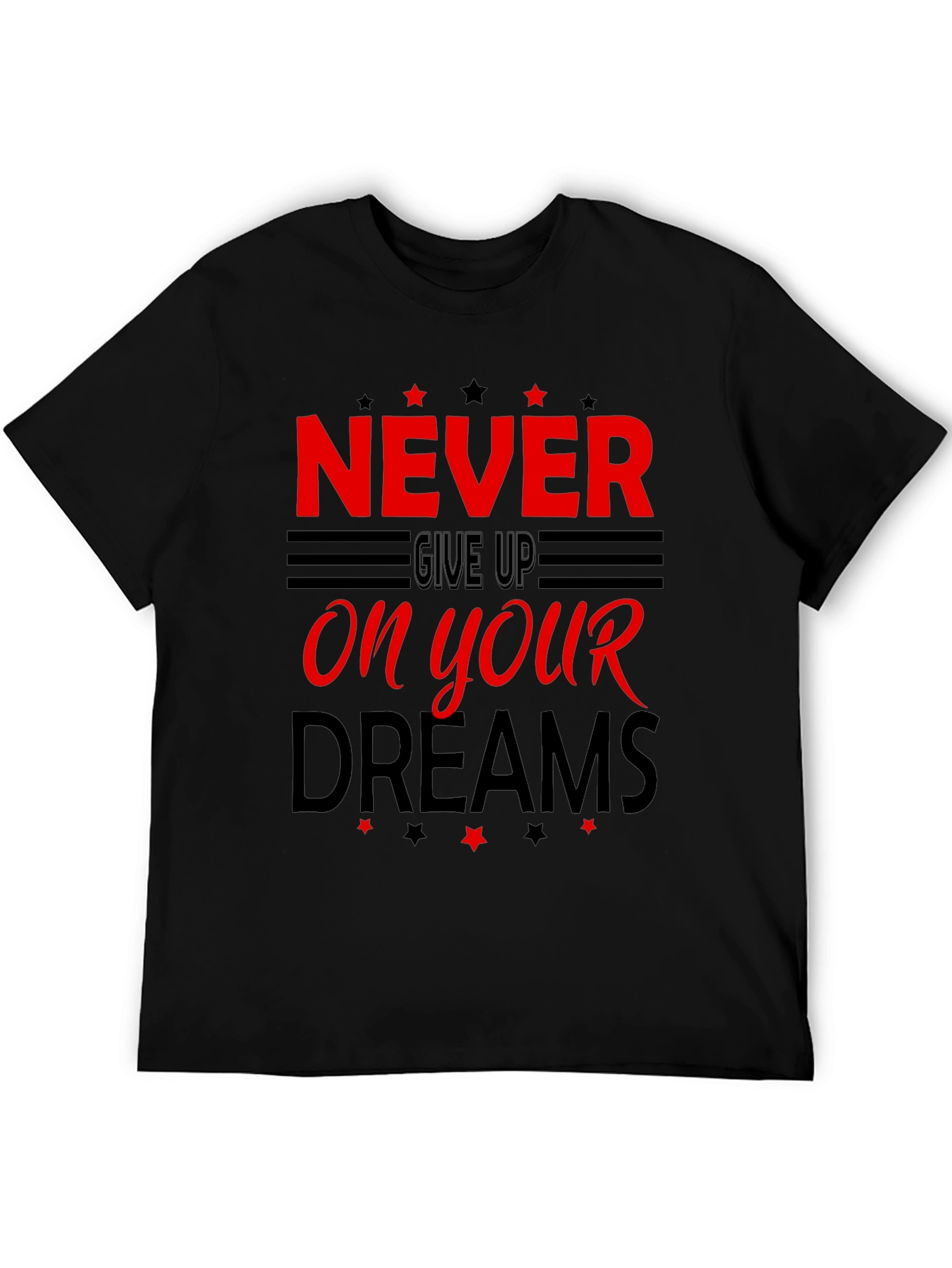 Never Give Up Motivational Graphic T-Shirt