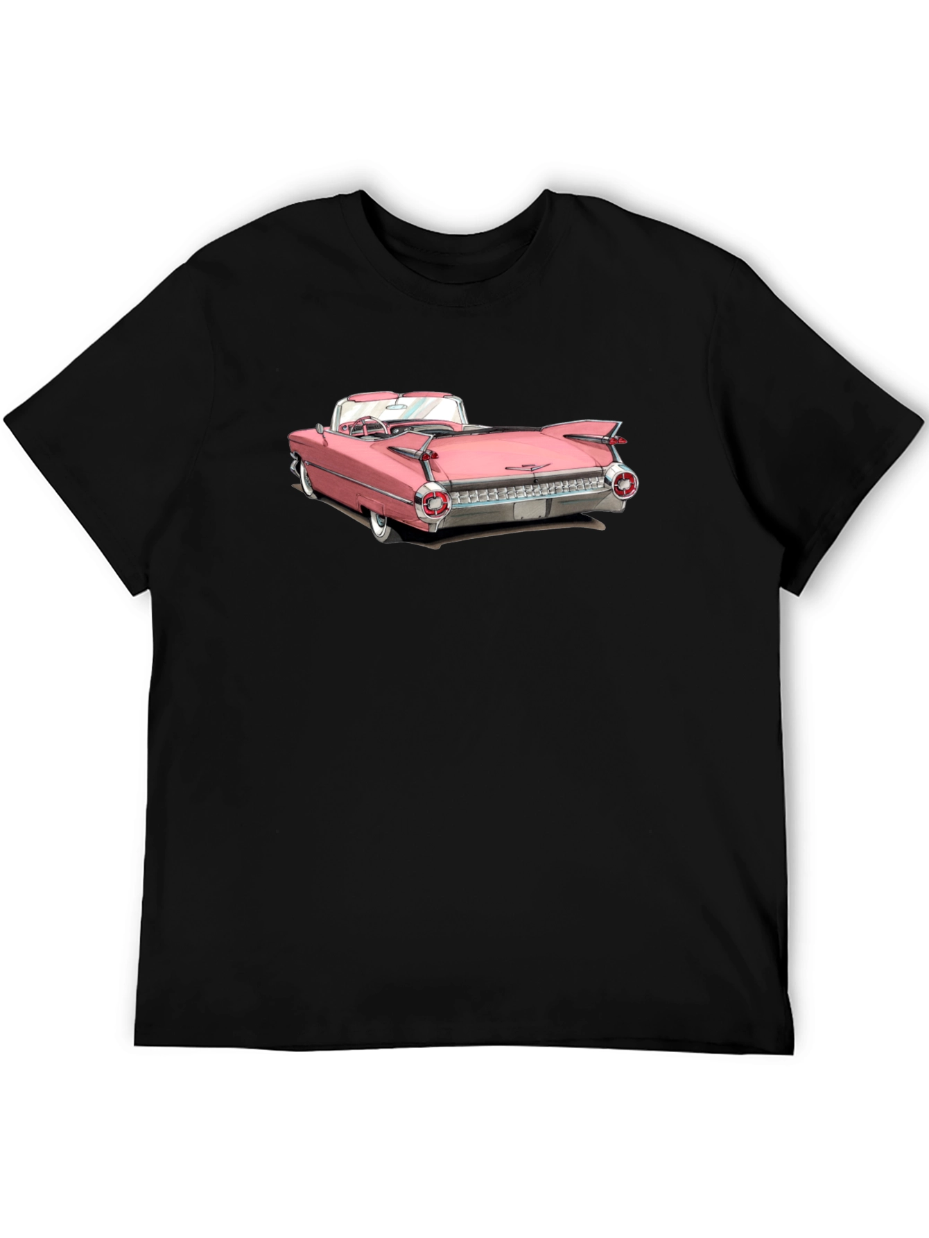 Classic Pink Car Graphic Tee - Retro Style