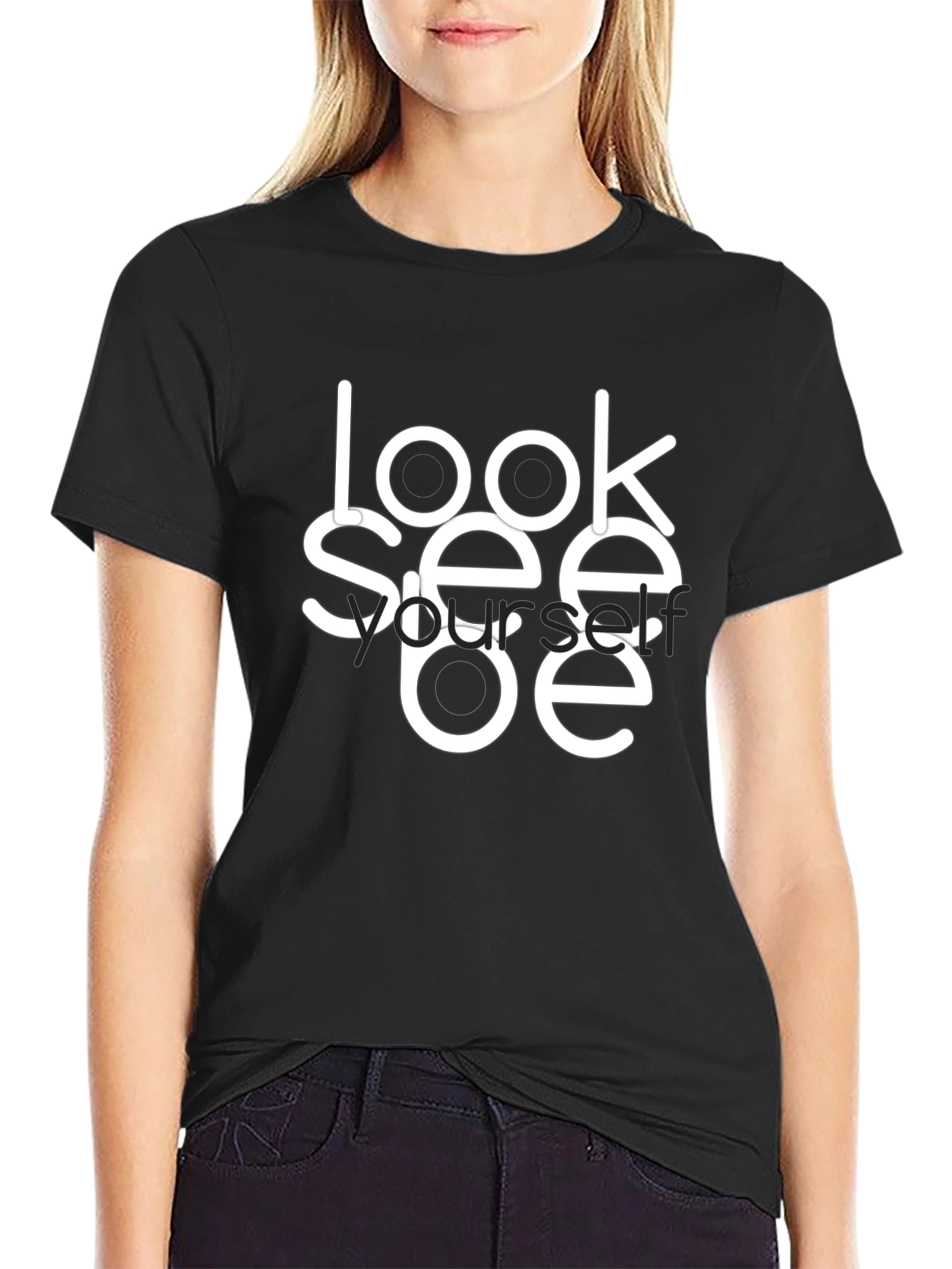 Look See Yourself Black Graphic Tee