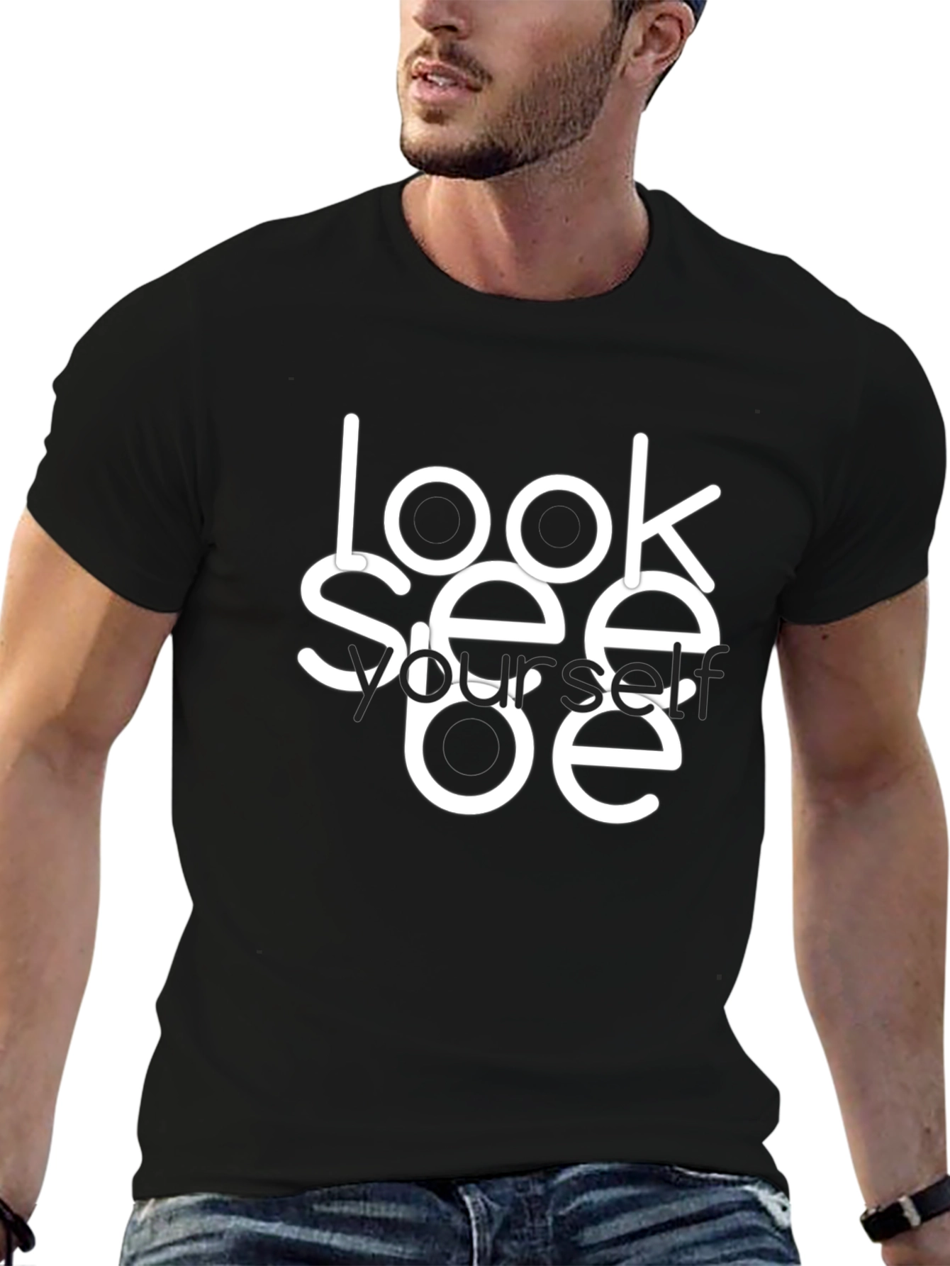 Look See Yourself Black Graphic Tee