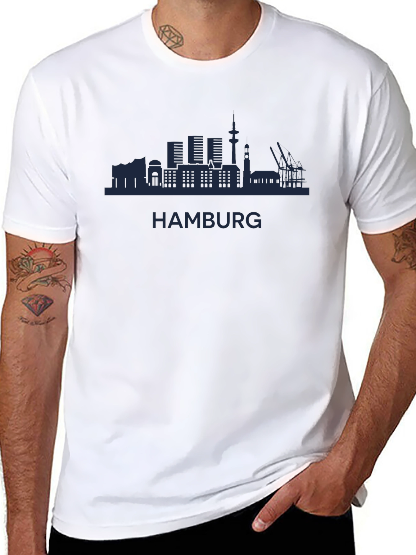 Hamburg Skyline Graphic Tee - City Pride T-Shirt