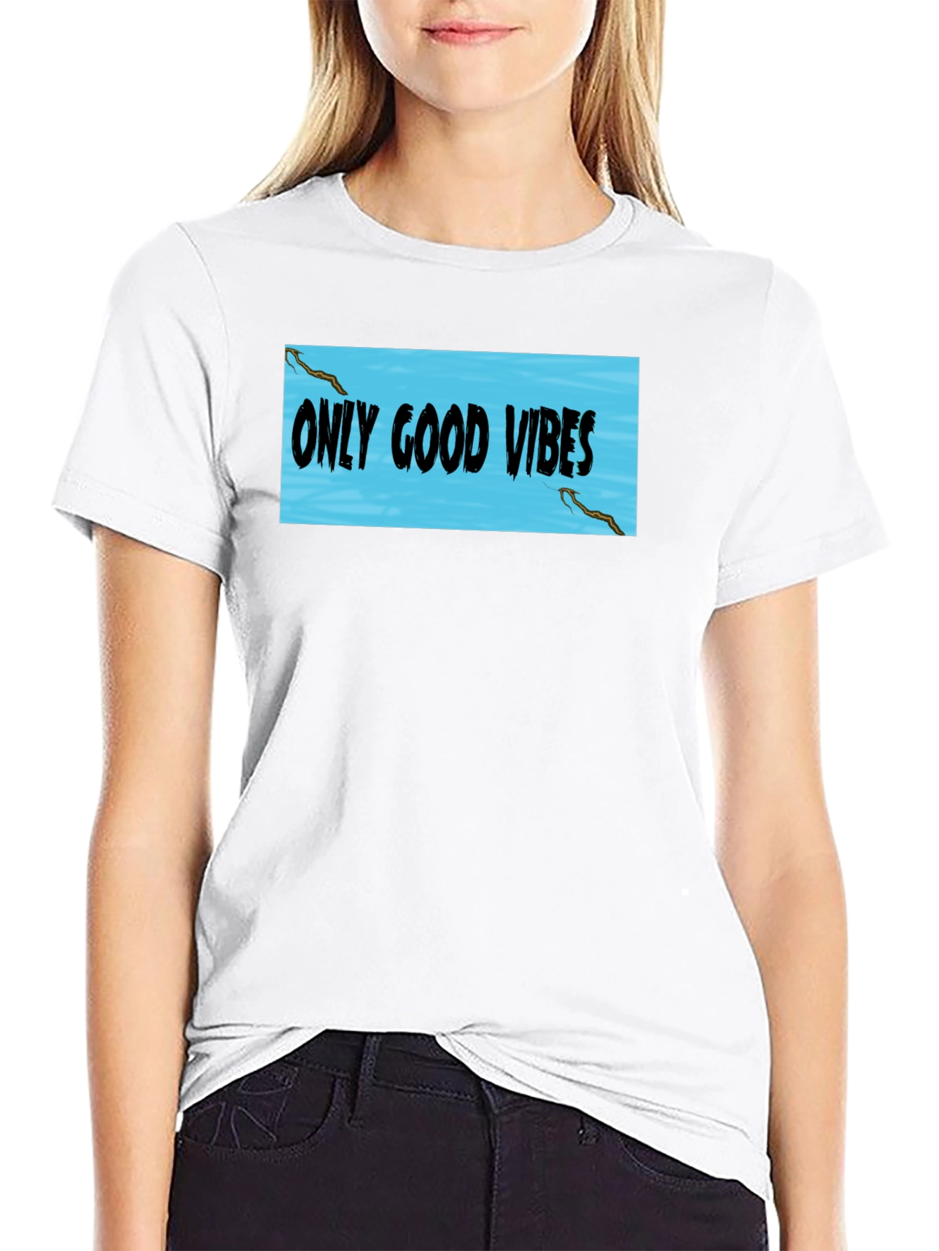 Only Good Vibes Black Graphic T-Shirt