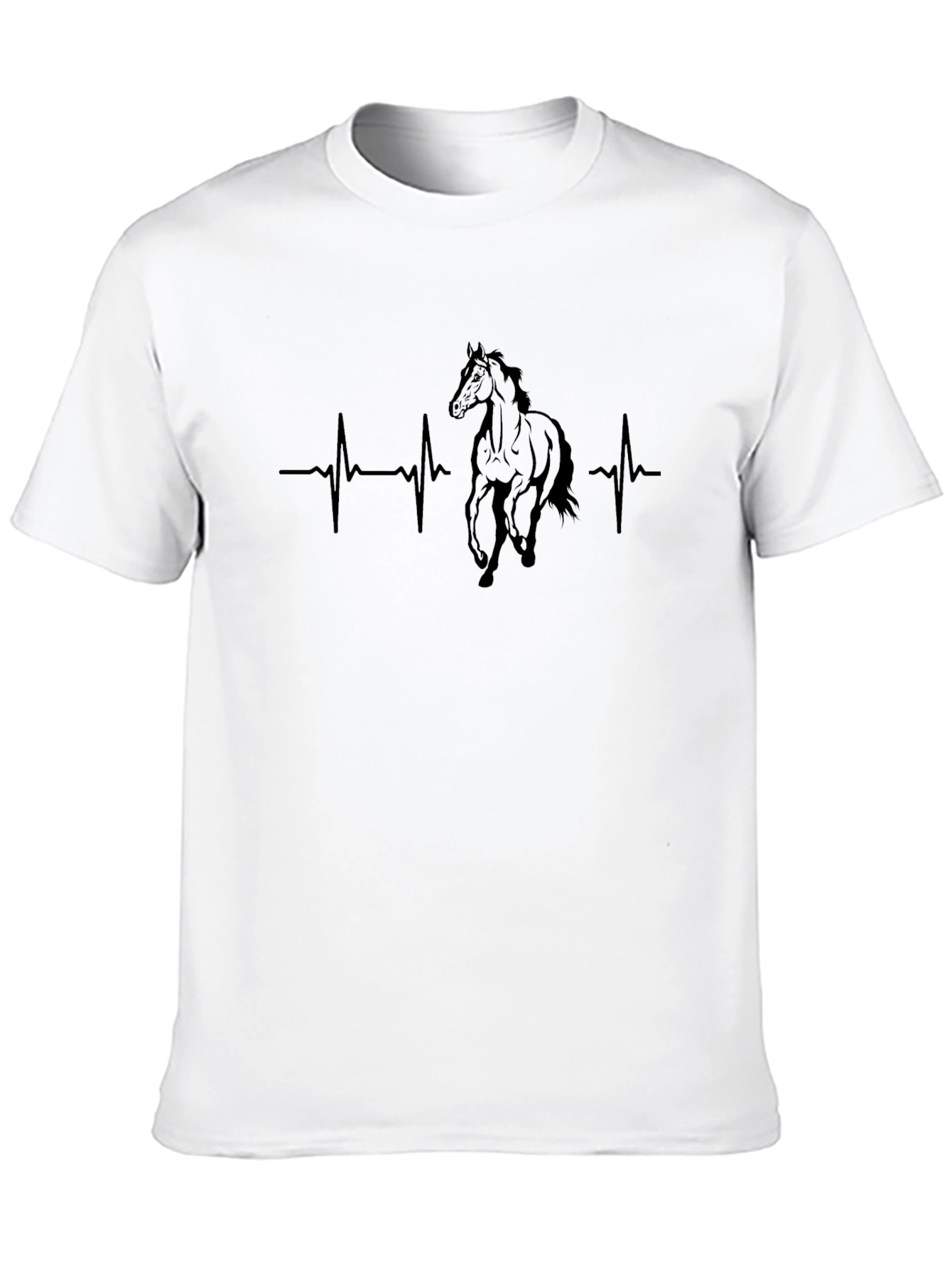 Horse Heartbeat Graphic Tee - Black T-Shirt