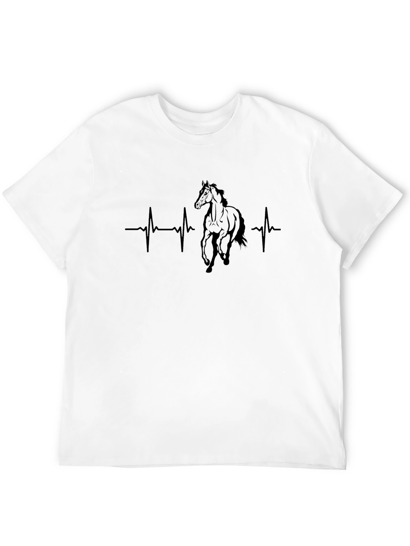 Horse Heartbeat Graphic Tee - Black T-Shirt