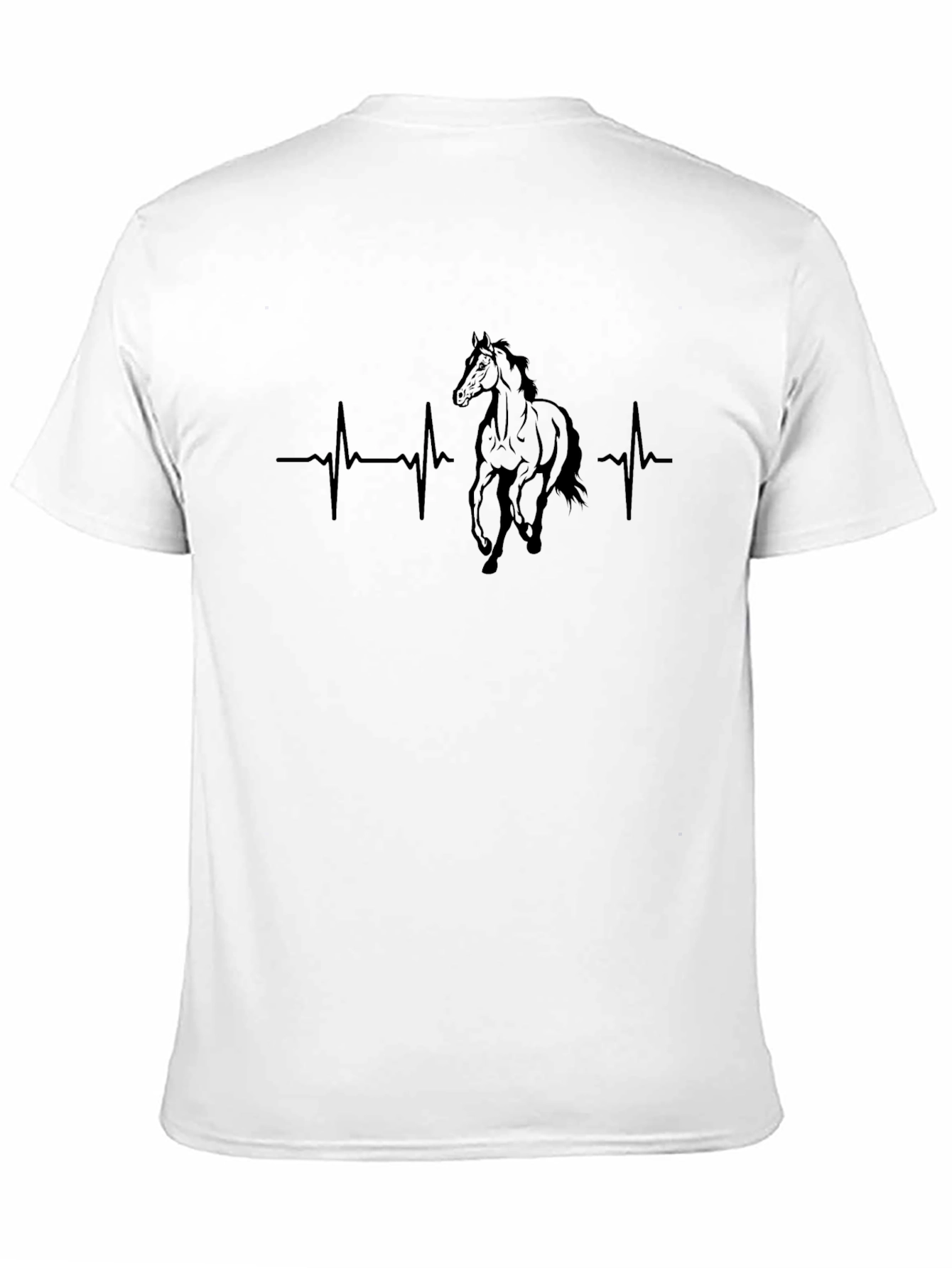 Horse Heartbeat Graphic Tee - Black T-Shirt