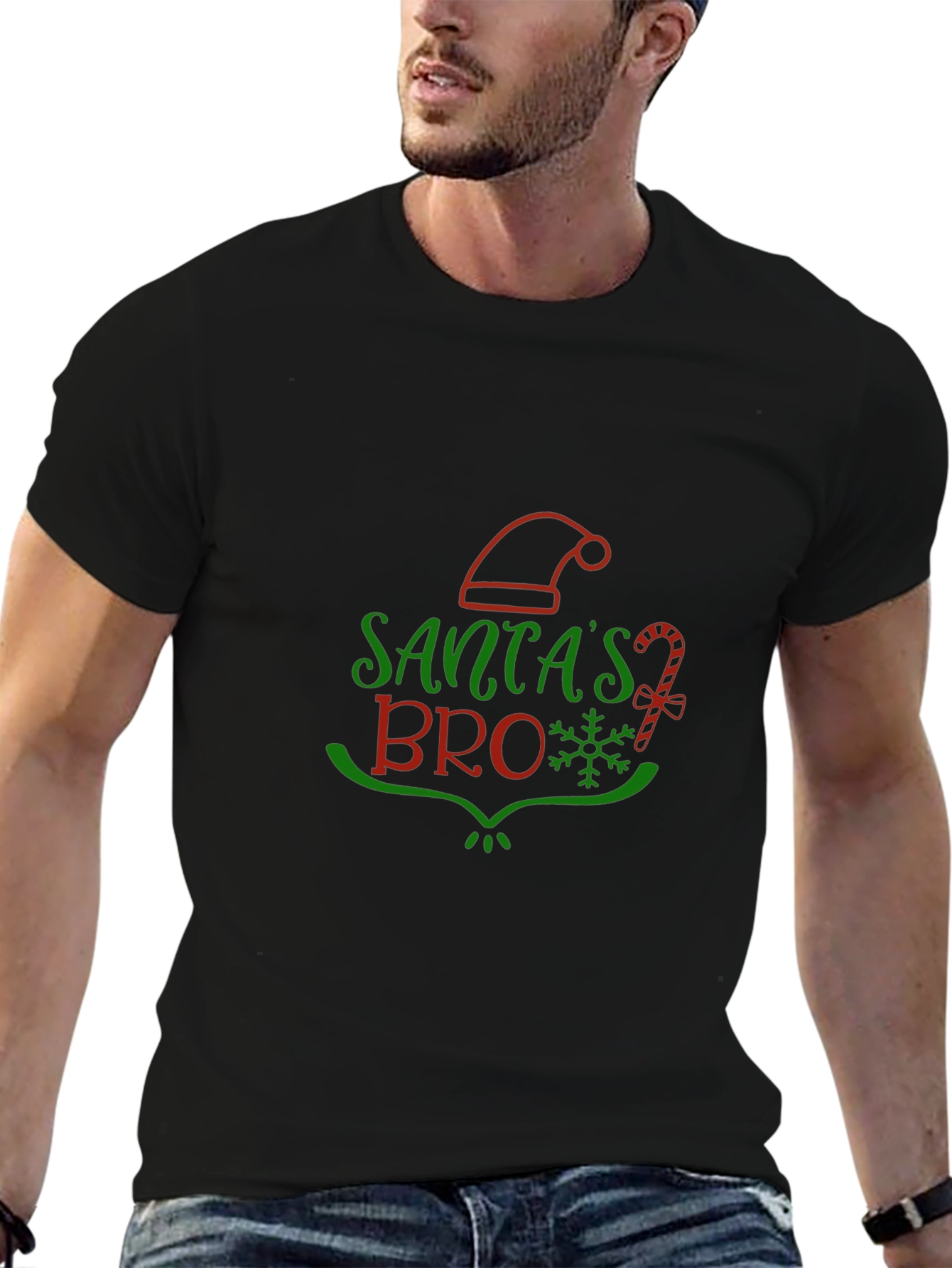 Santas Bro Christmas Holiday Graphic T-Shirt