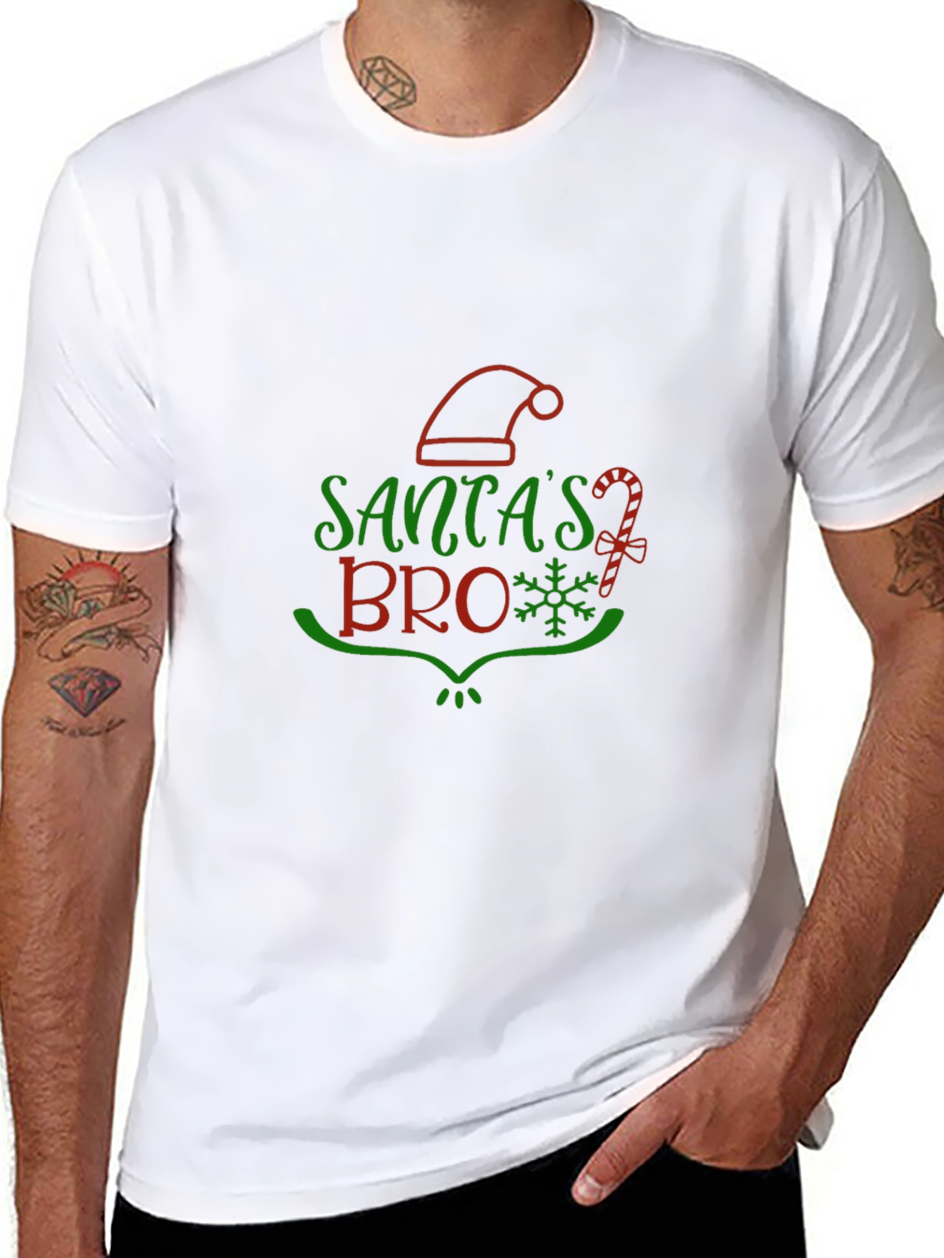 Santas Bro Christmas Holiday Graphic T-Shirt