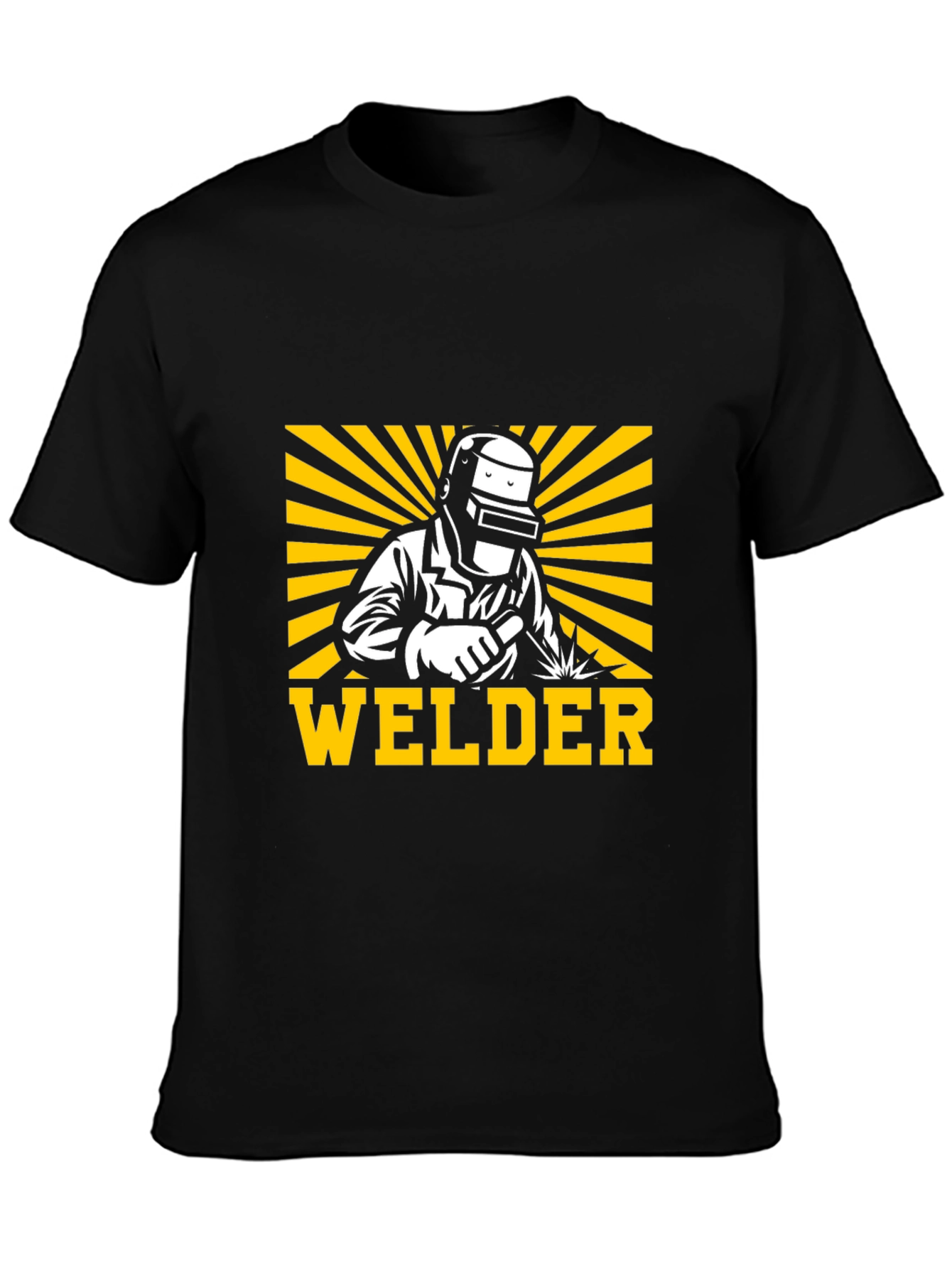 Welder Graphic Black T-Shirt - Cool Design