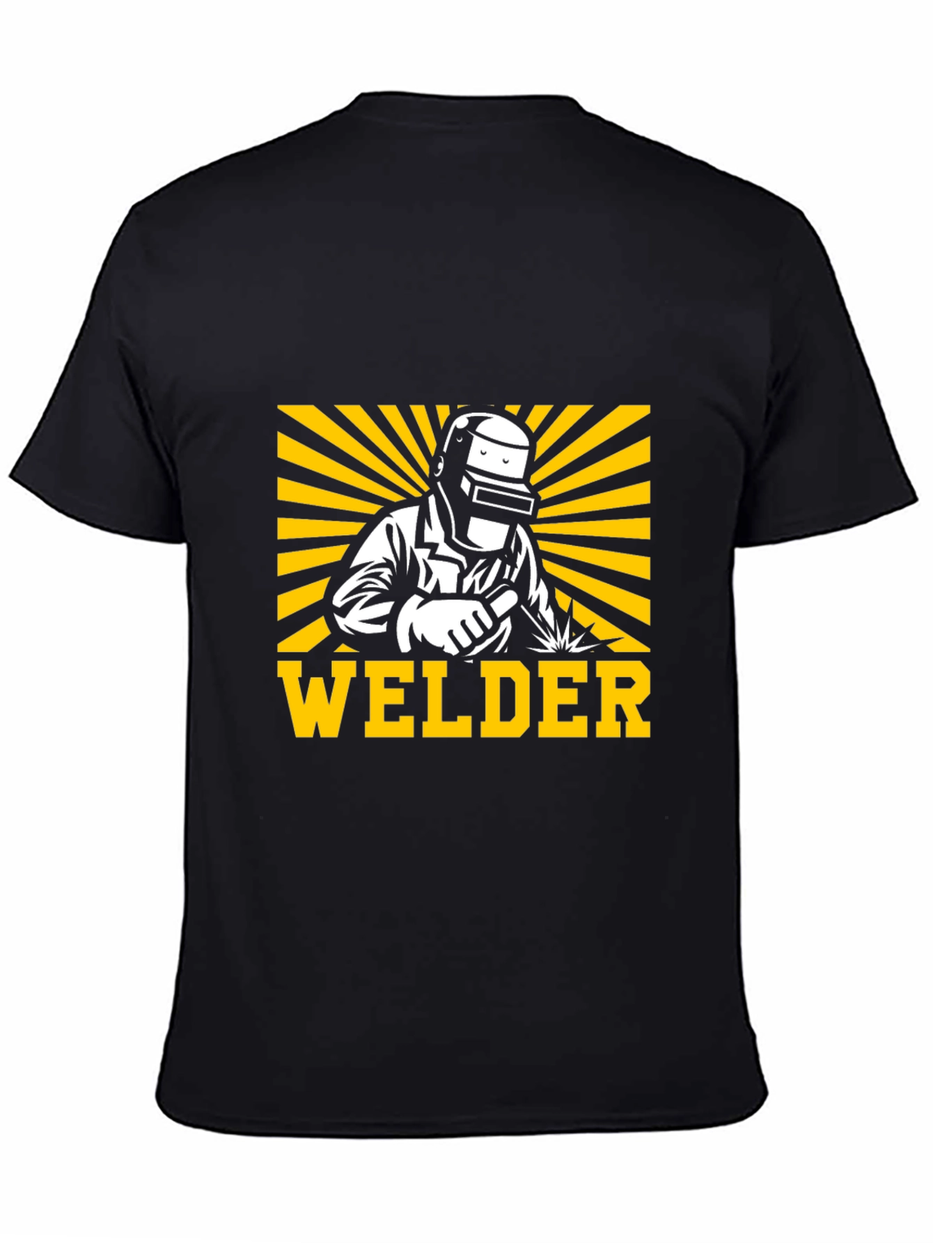 Welder Graphic Black T-Shirt - Cool Design