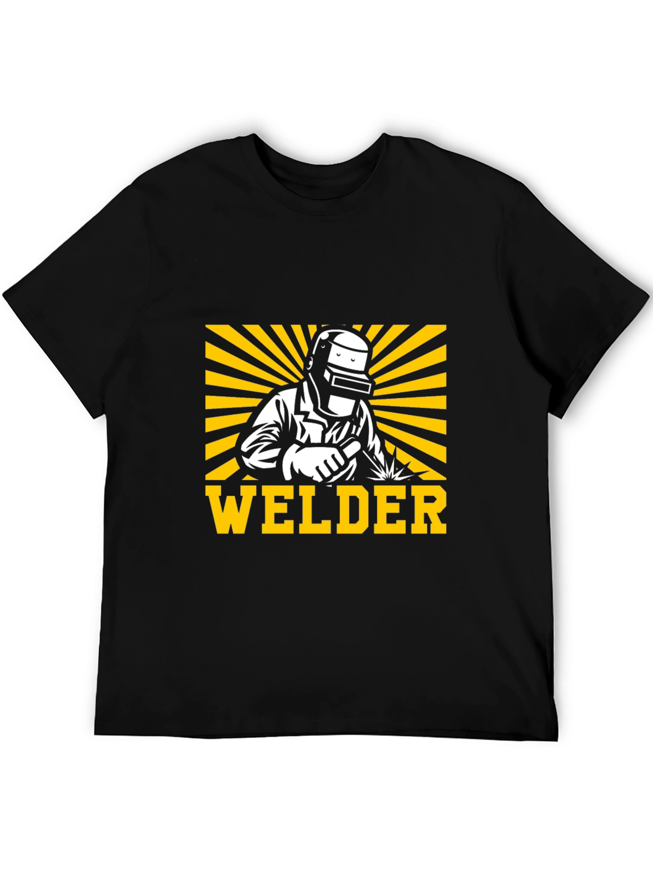 Welder Graphic Black T-Shirt - Cool Design